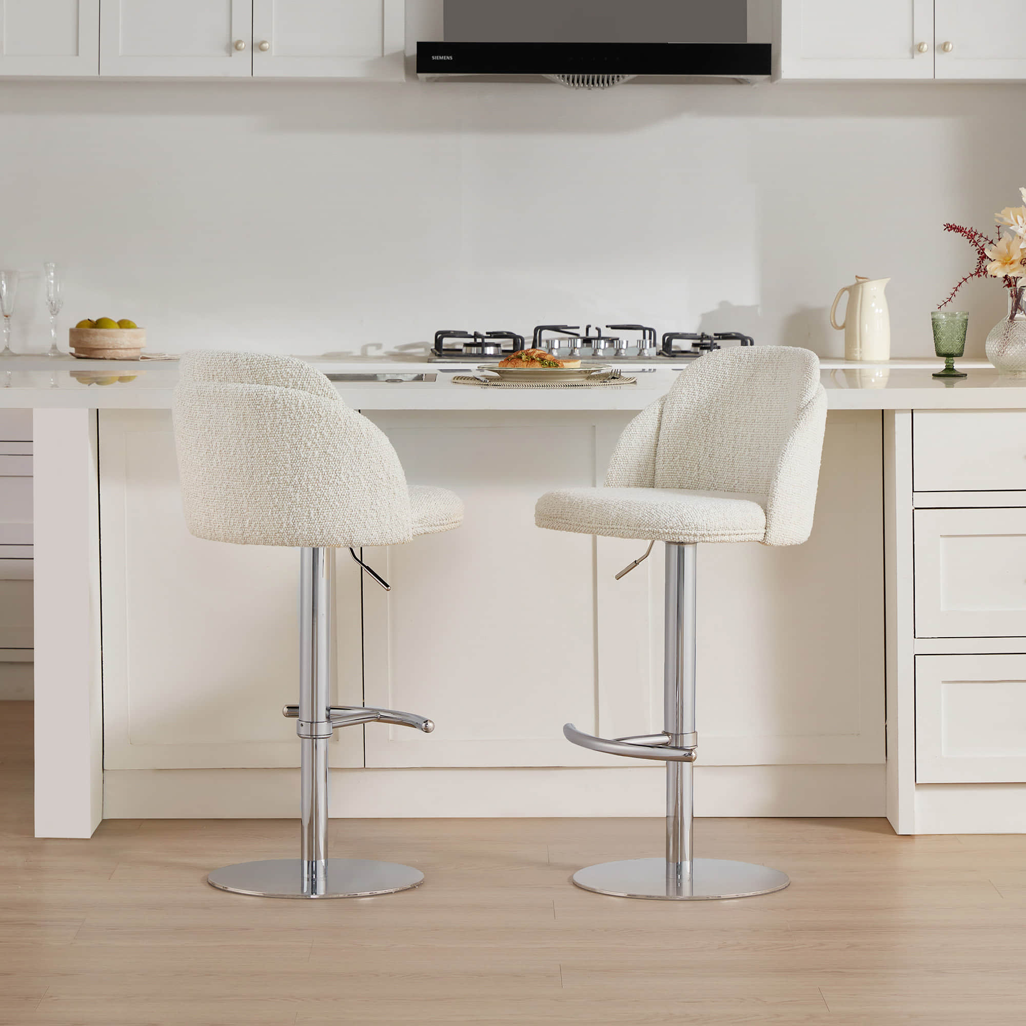 Blythe Upholstered Adjustable Height Swivel Bar & Counter Stools