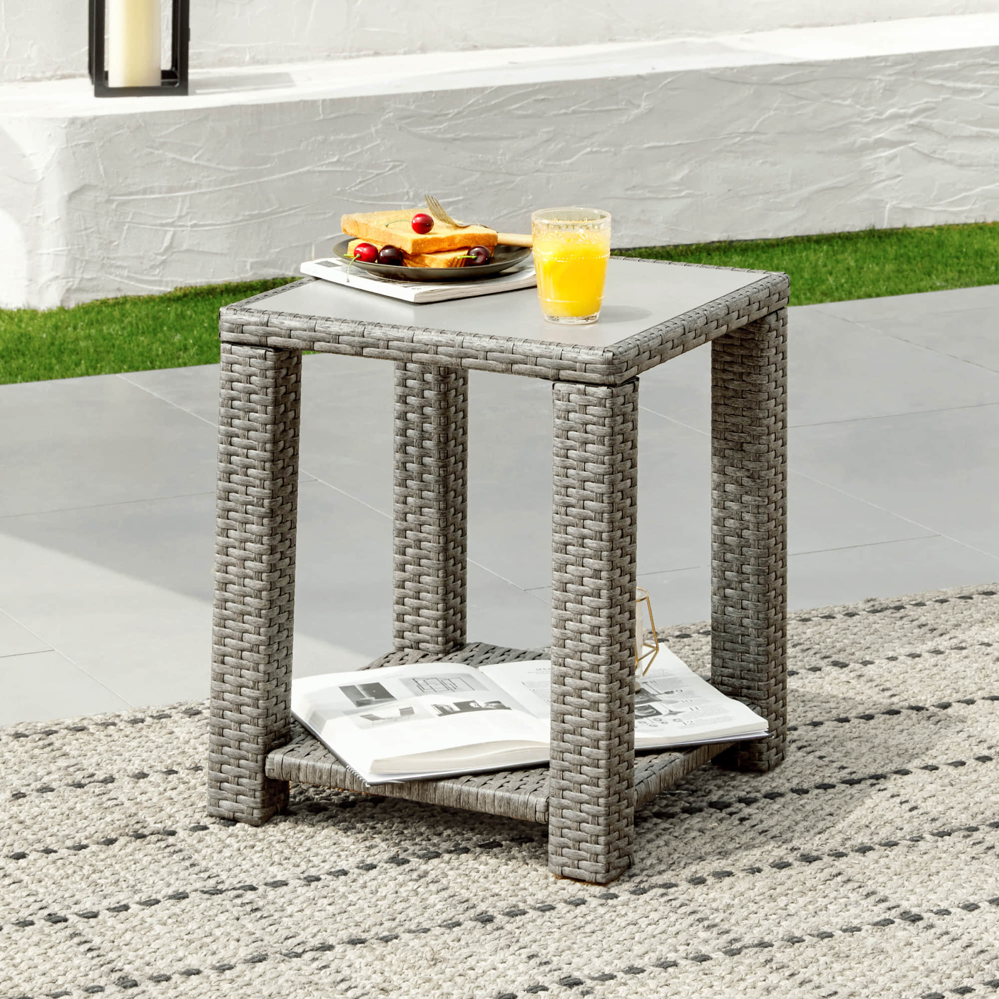 Calum Rattan Outdoor Side Table