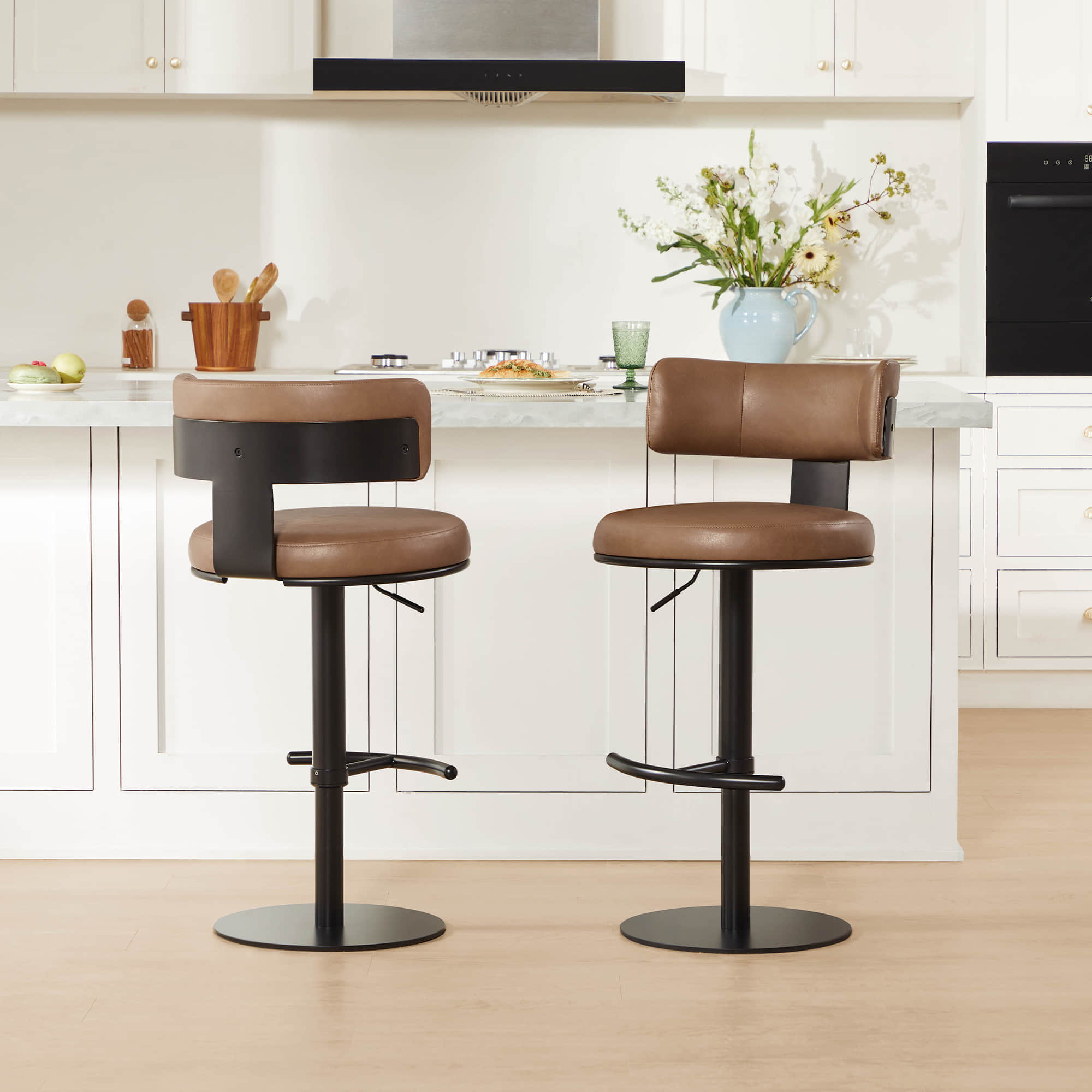Cayla Modern Adjustable Height Swivel Barstool