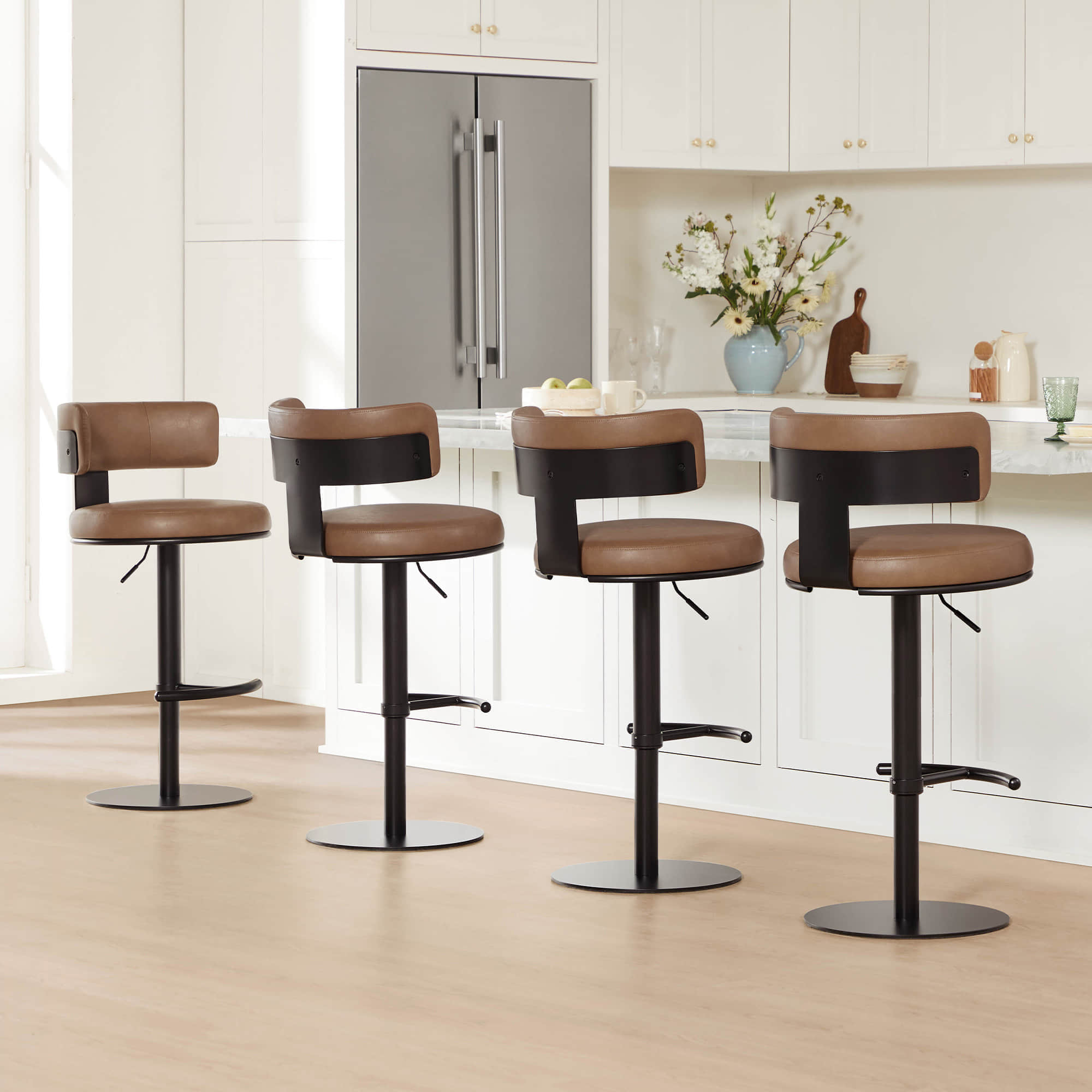 Cayla Modern Adjustable Height Swivel Barstool