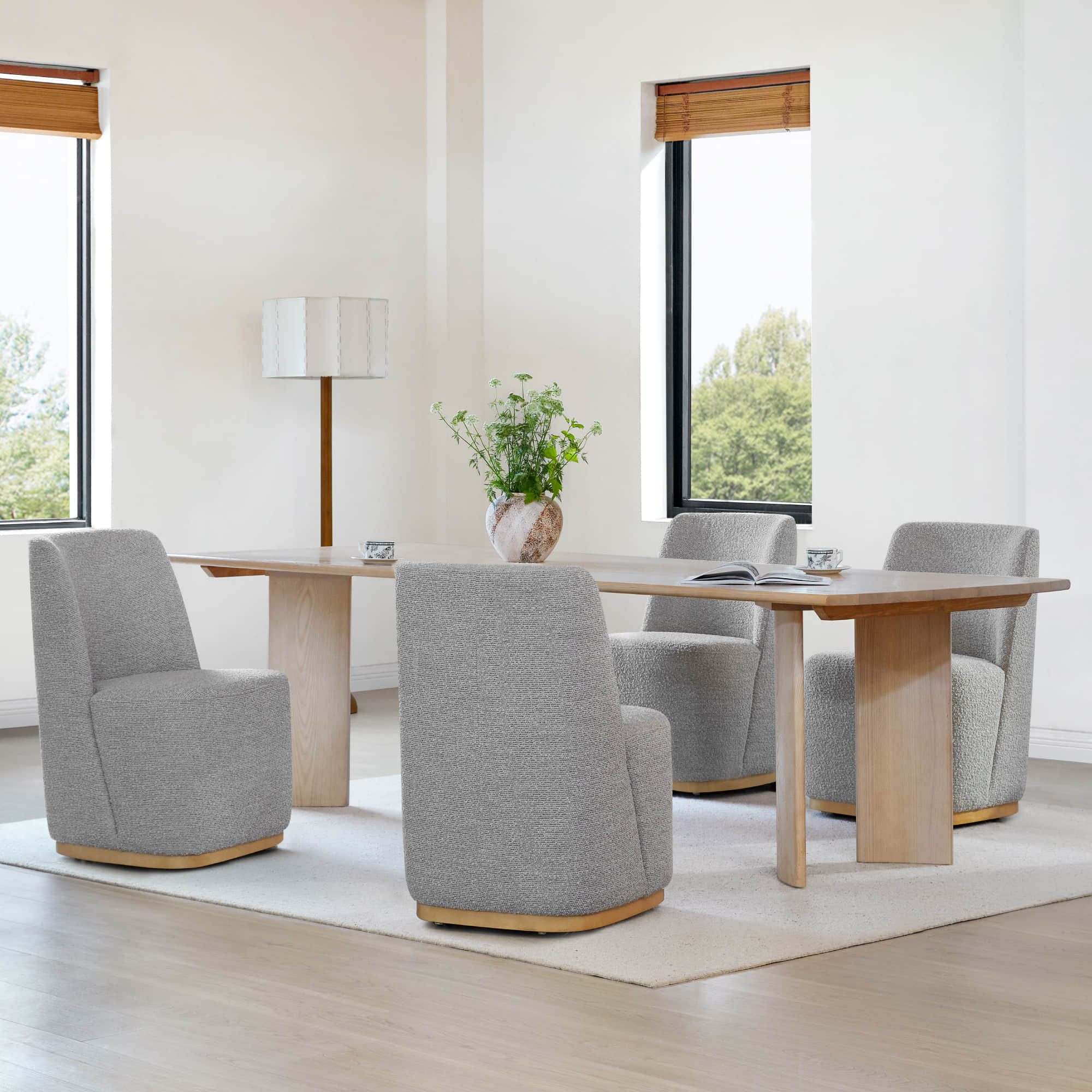 Lilibet Wingback Rolling Dining Chair With Casters