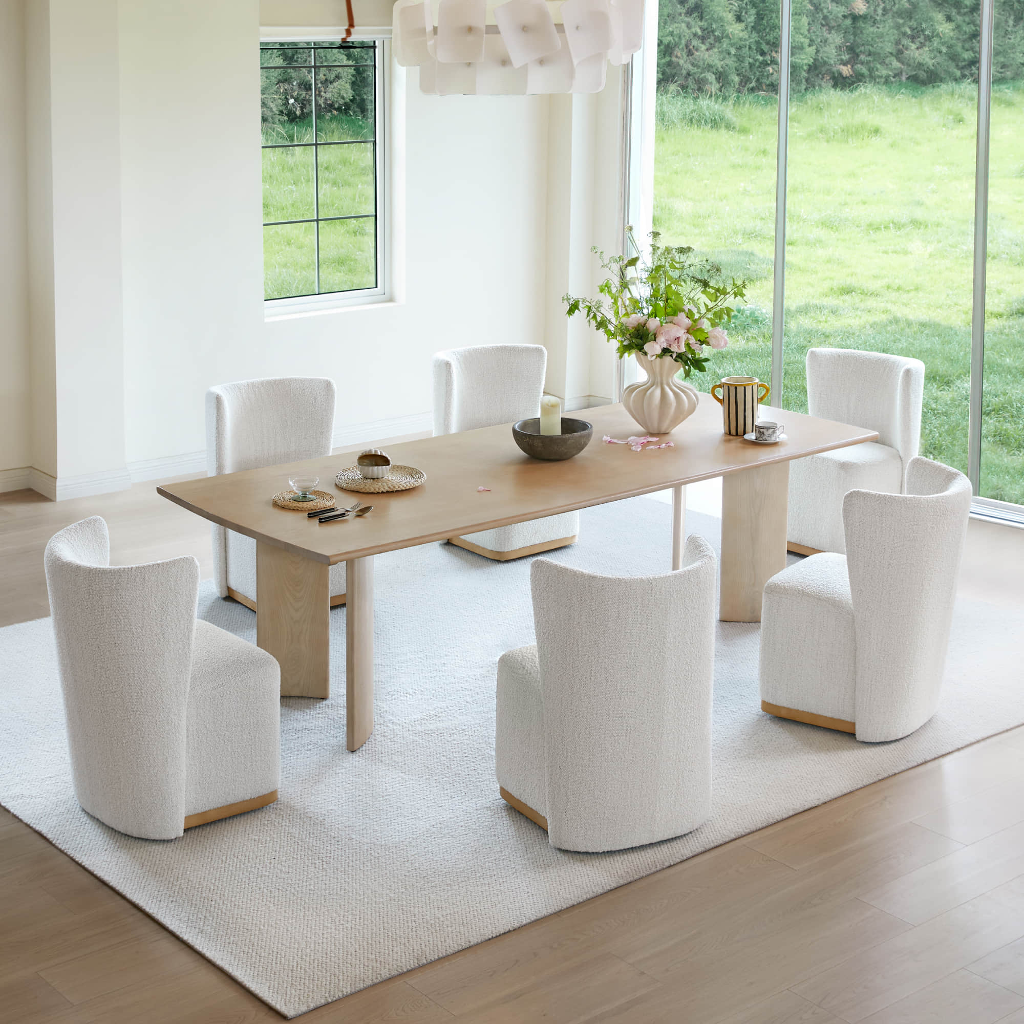 Lilibet Wingback Rolling Dining Chair With Casters