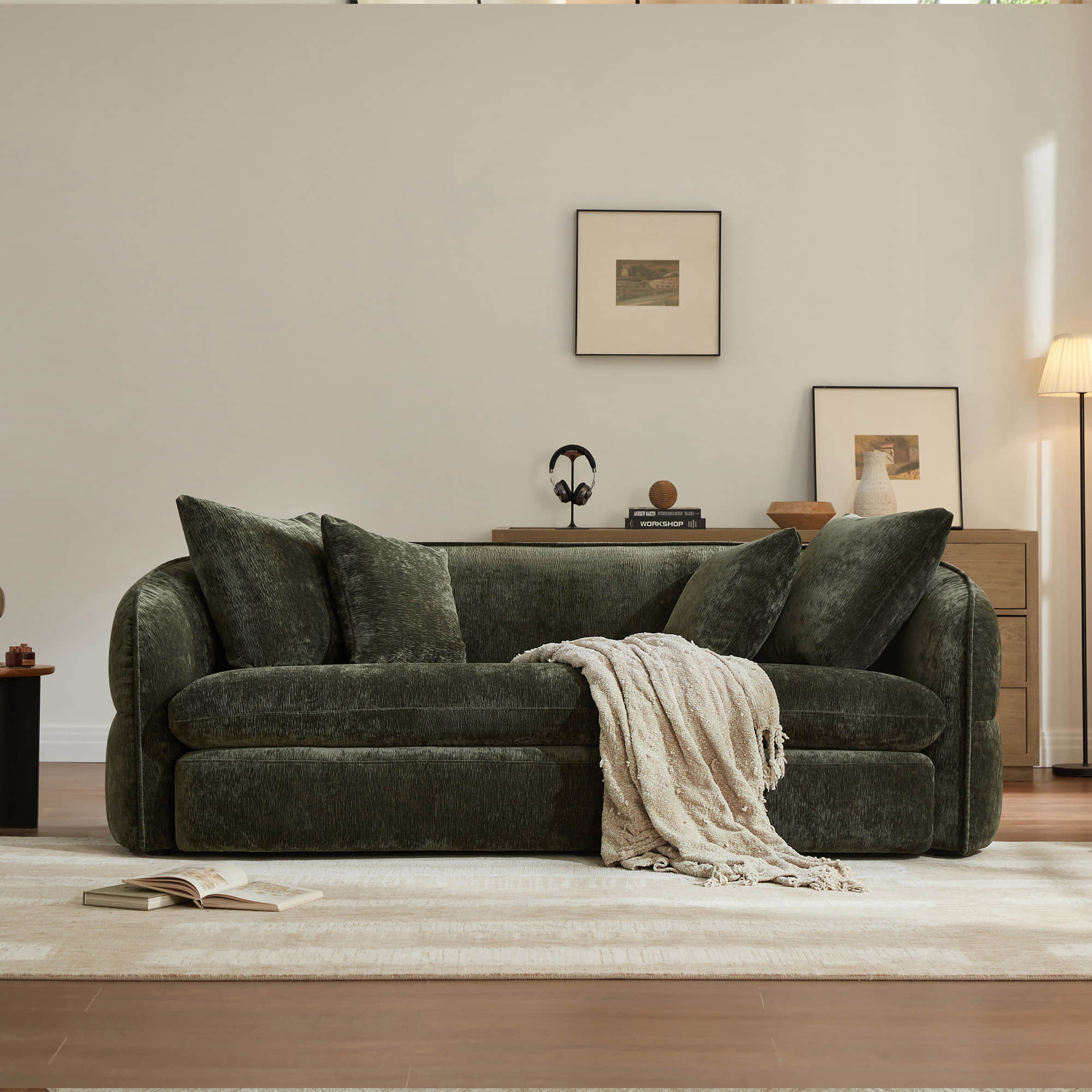 Dane Deep Seat Sofa with Tufted Sculptural Design