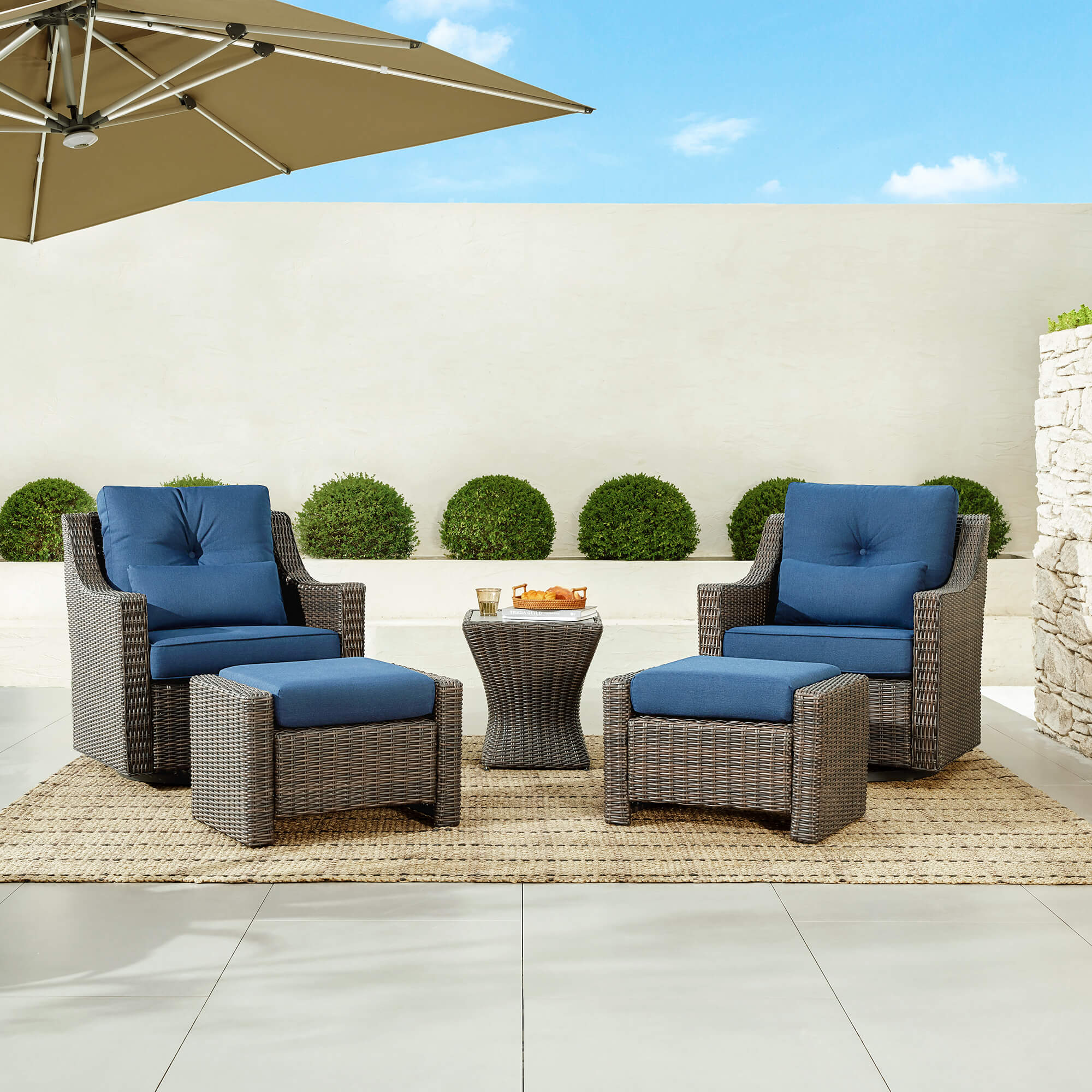 Elara Rattan Outdoor 5-Piece Patio Set