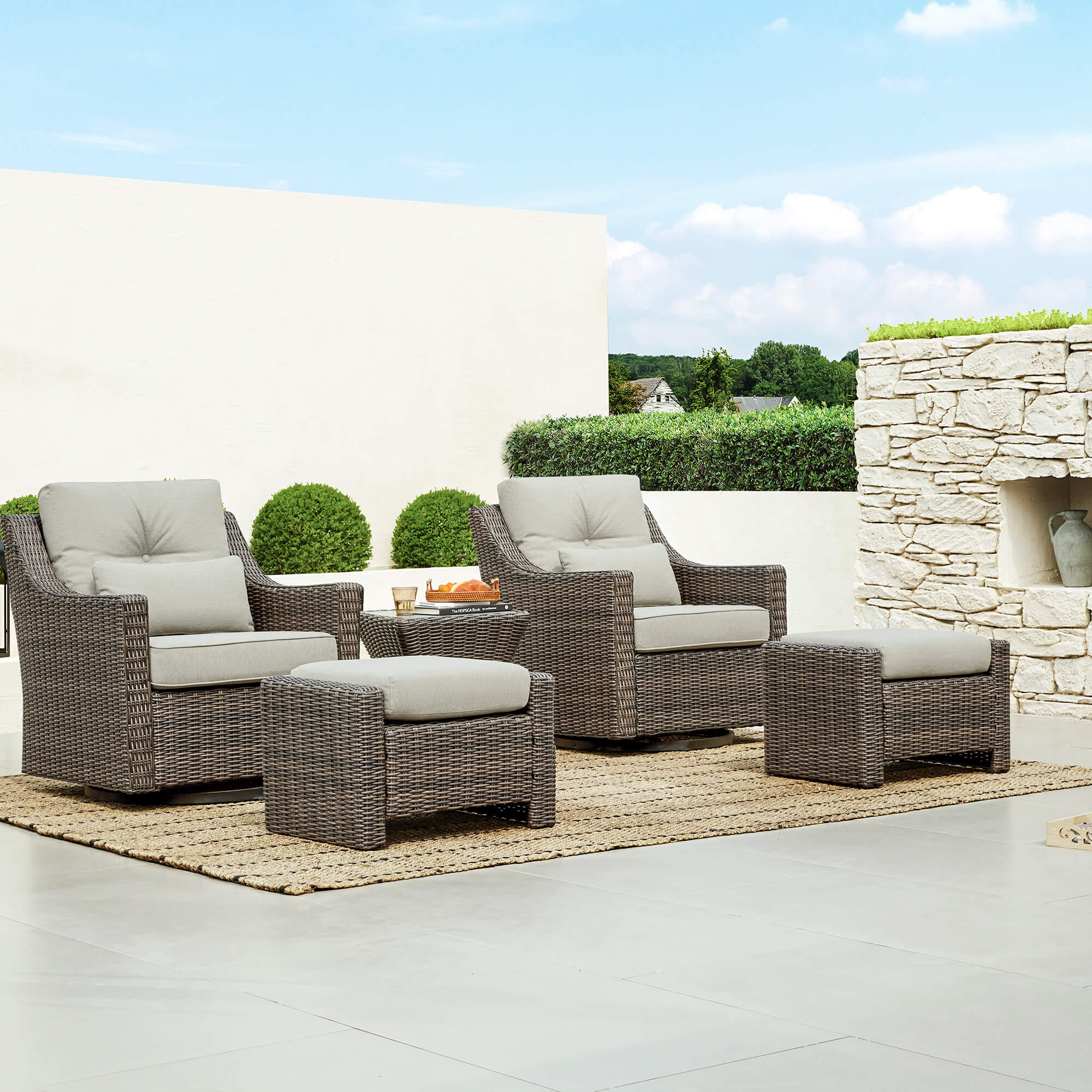Elara Rattan Outdoor 5-Piece Patio Set