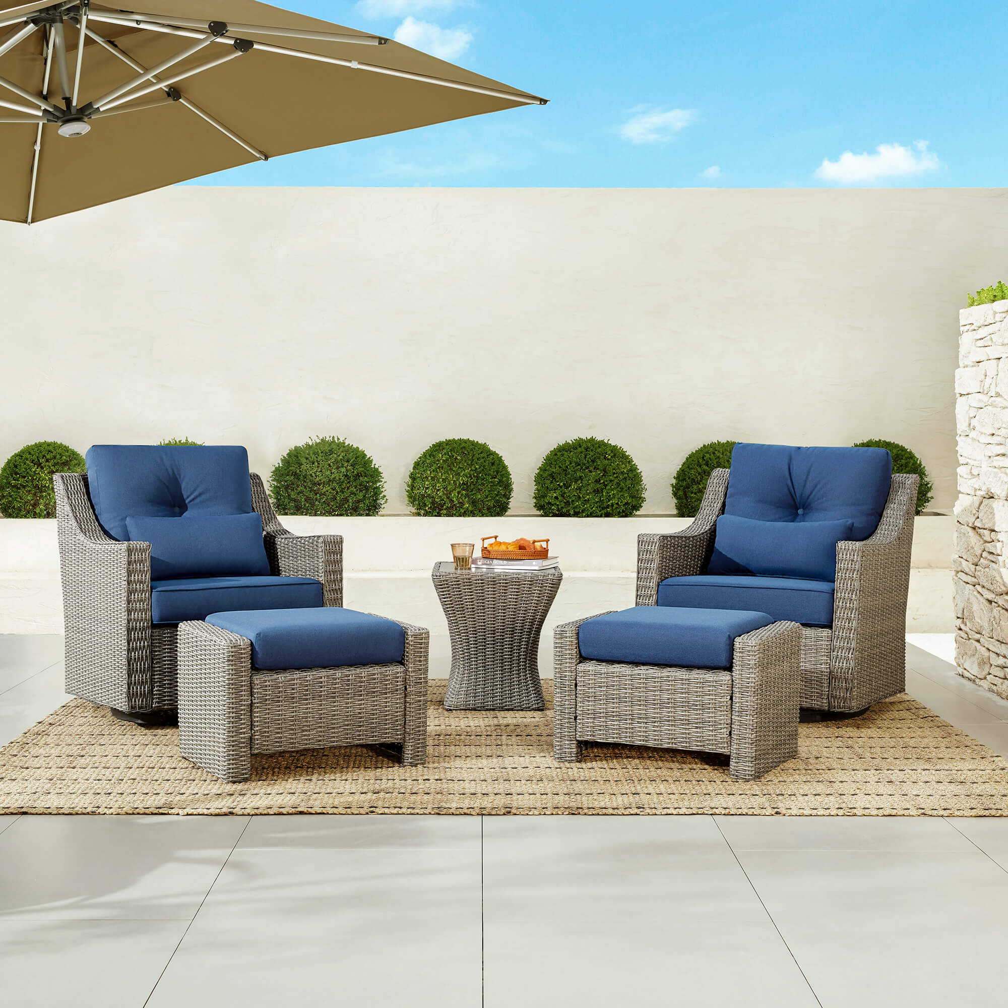 Elara Rattan Outdoor 5-Piece Patio Set