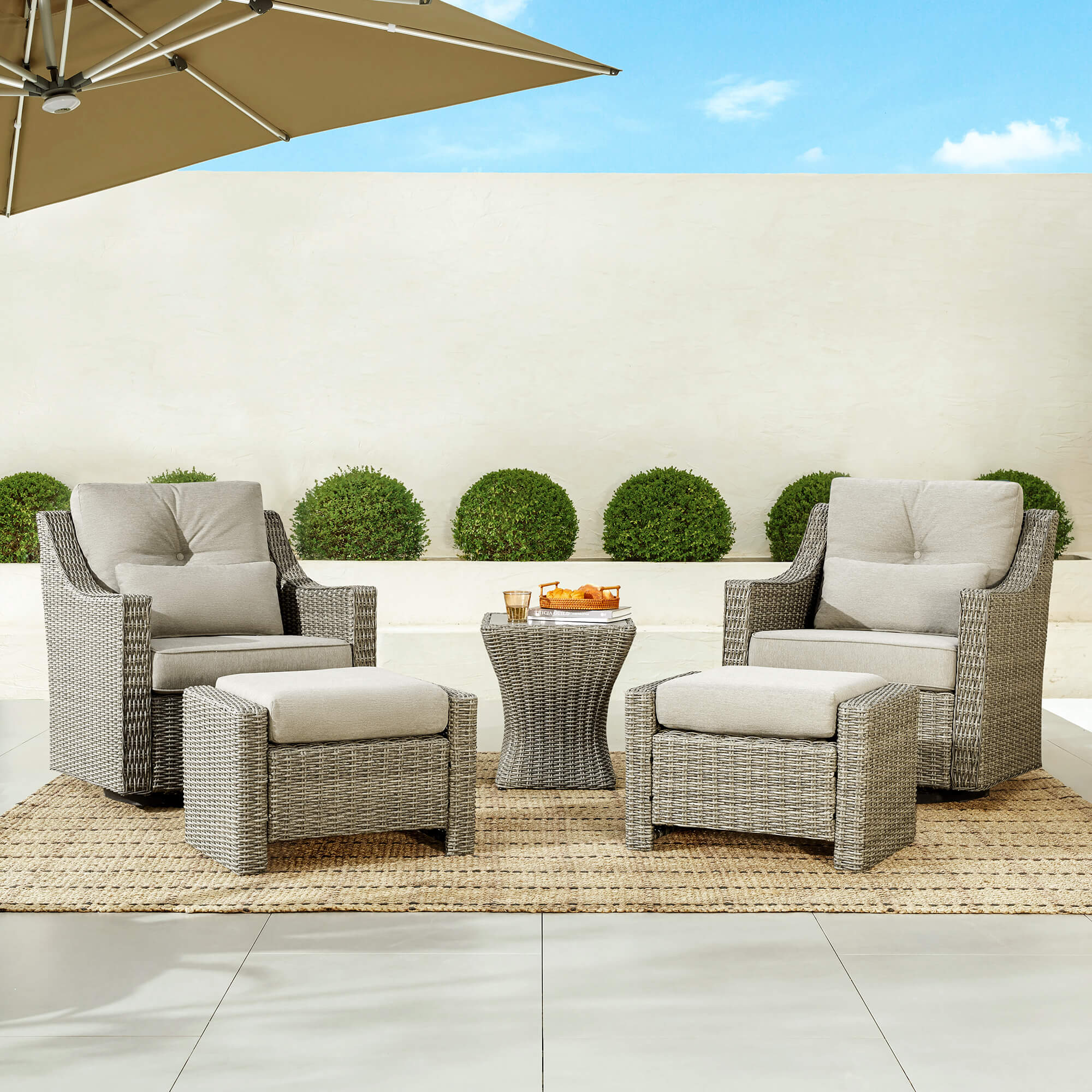 Elara Rattan Outdoor 5-Piece Patio Set