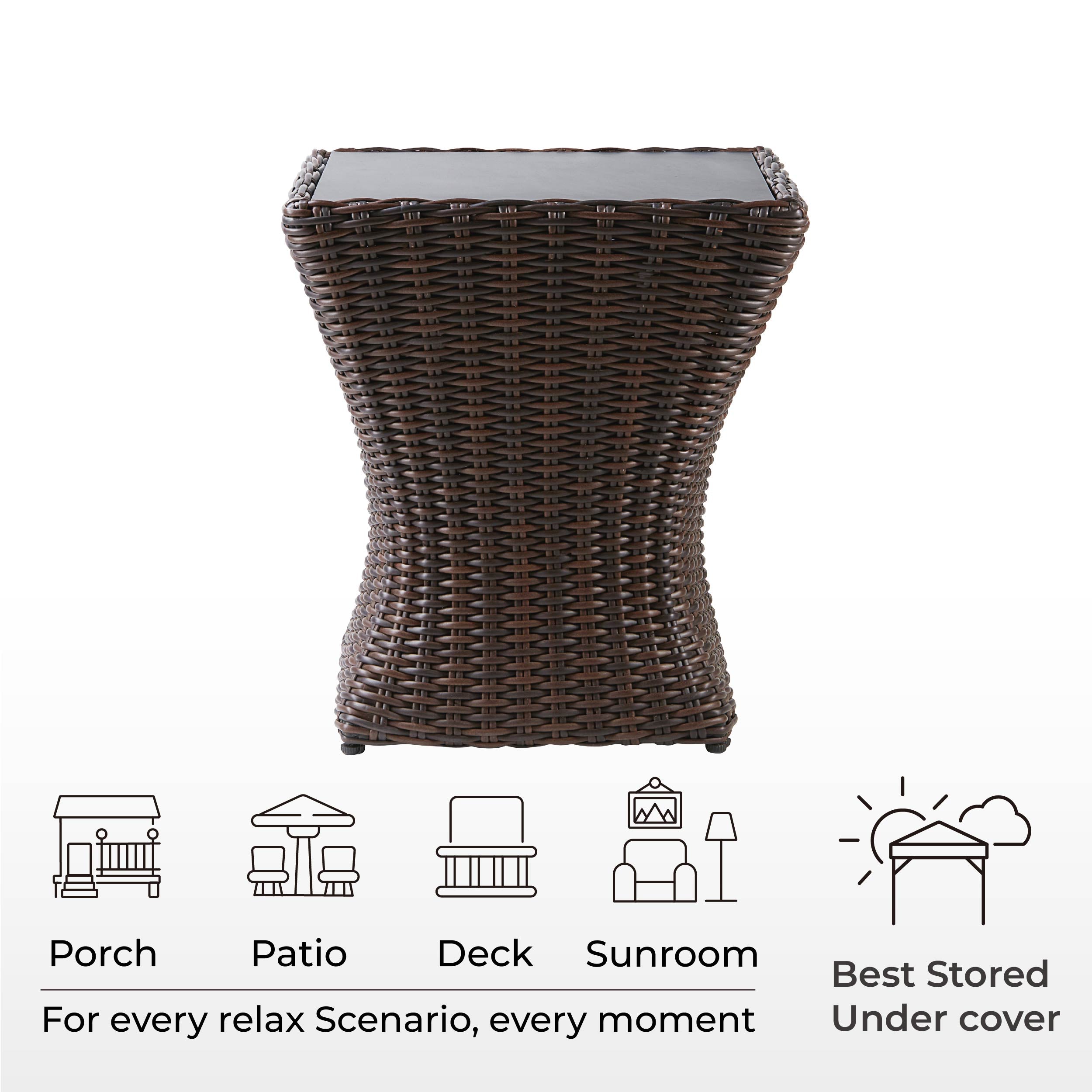 Elara Rattan Outdoor Side Table