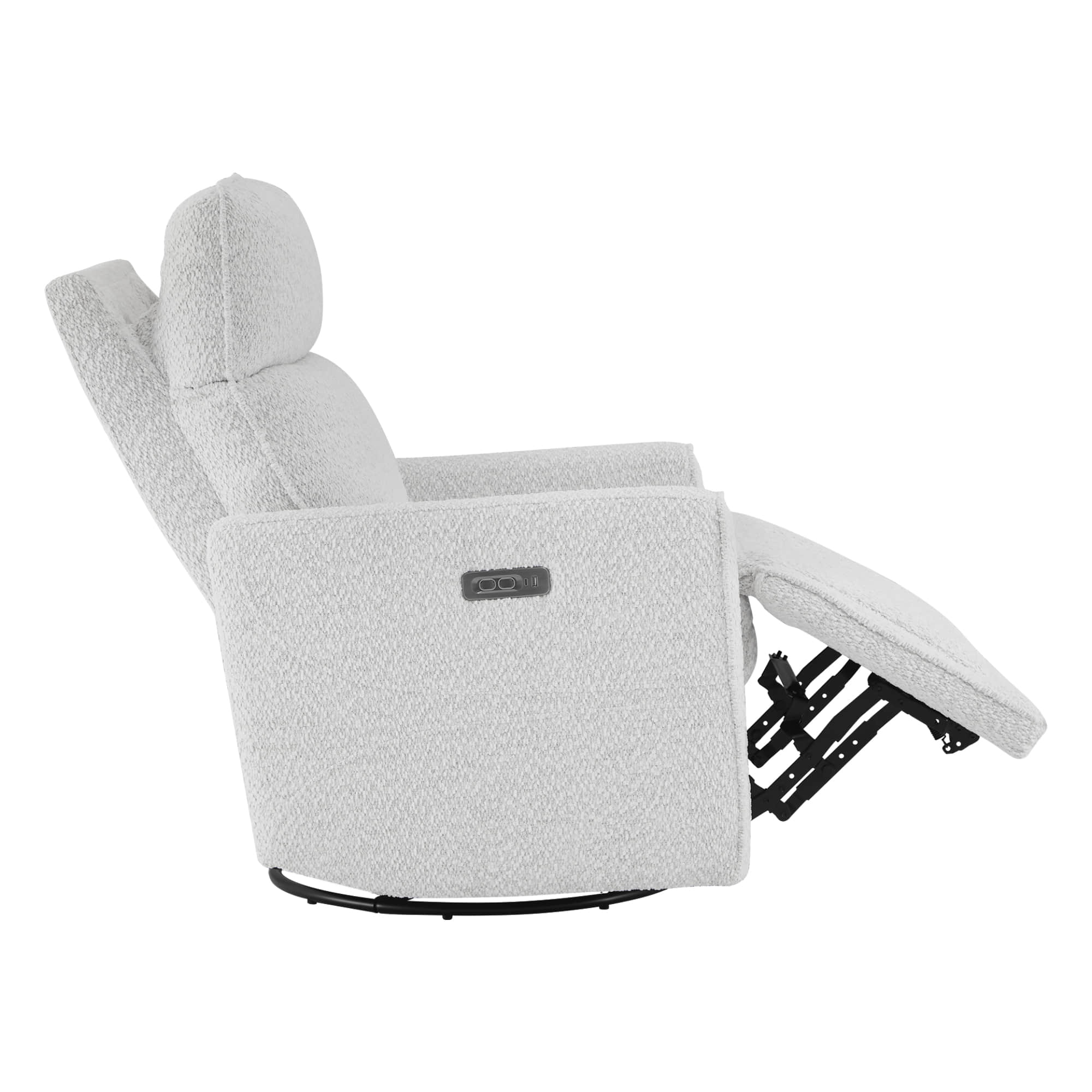Elysian Power Swivel Nursery Glider Recliner with Adjustable Headrest