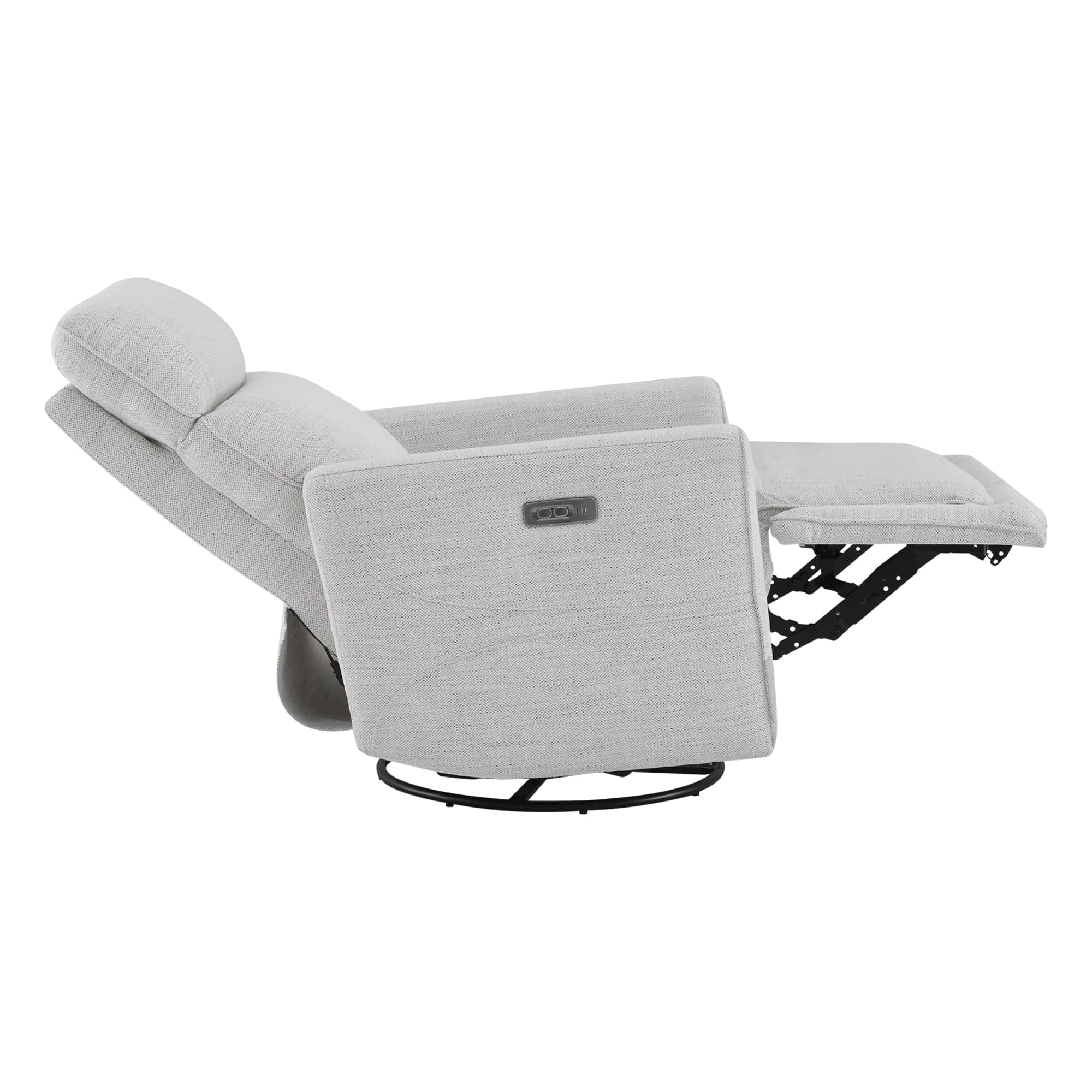 Elysian Power Swivel Nursery Glider Recliner with Adjustable Headrest