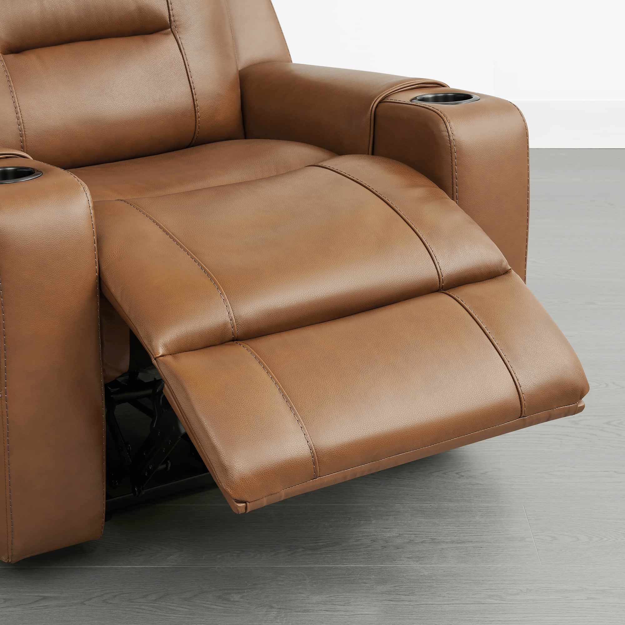 Garrison Genuine Leather Power Lay Flat Recliner with Power Headrest