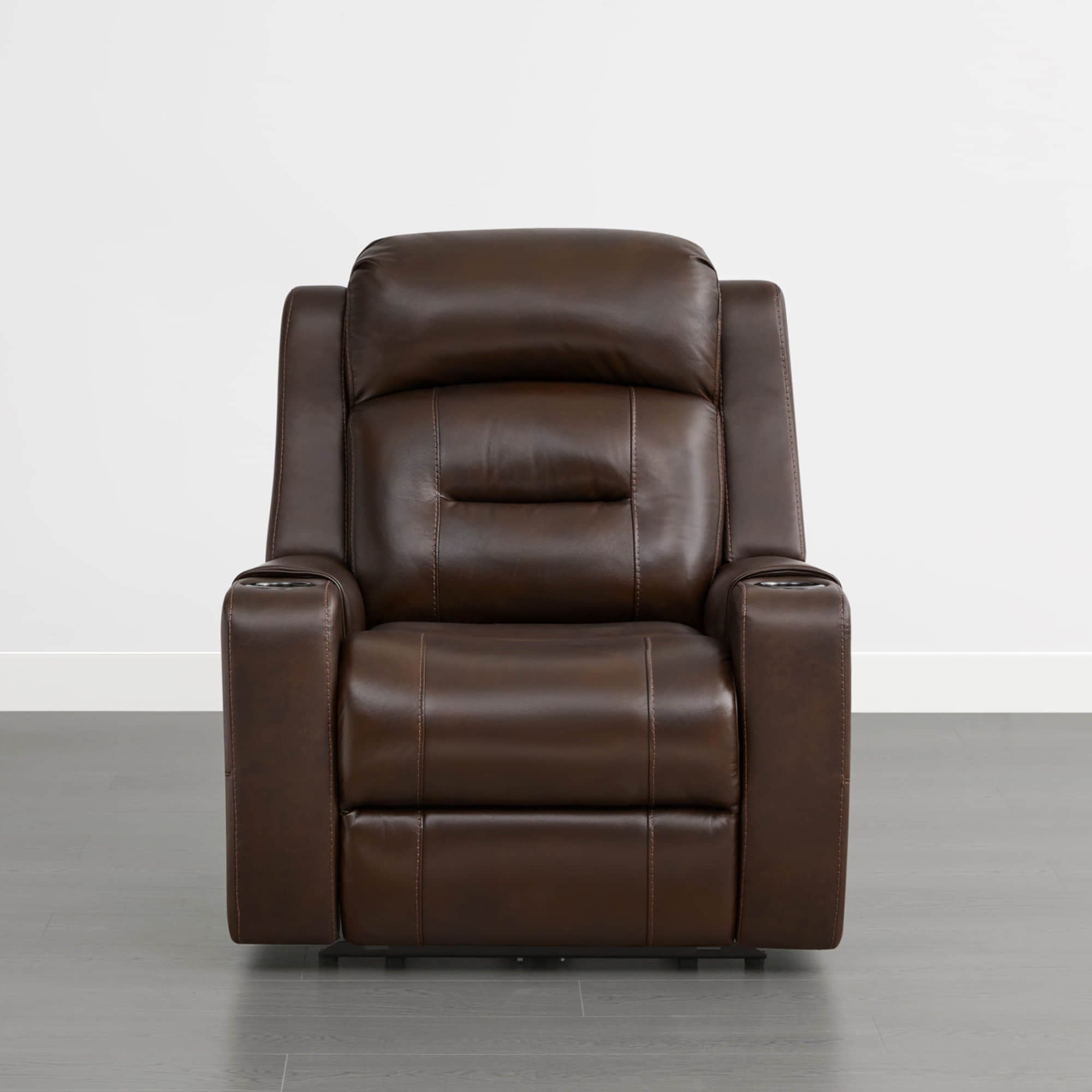 Garrison Genuine Leather Power Lay Flat Recliner with Power Headrest