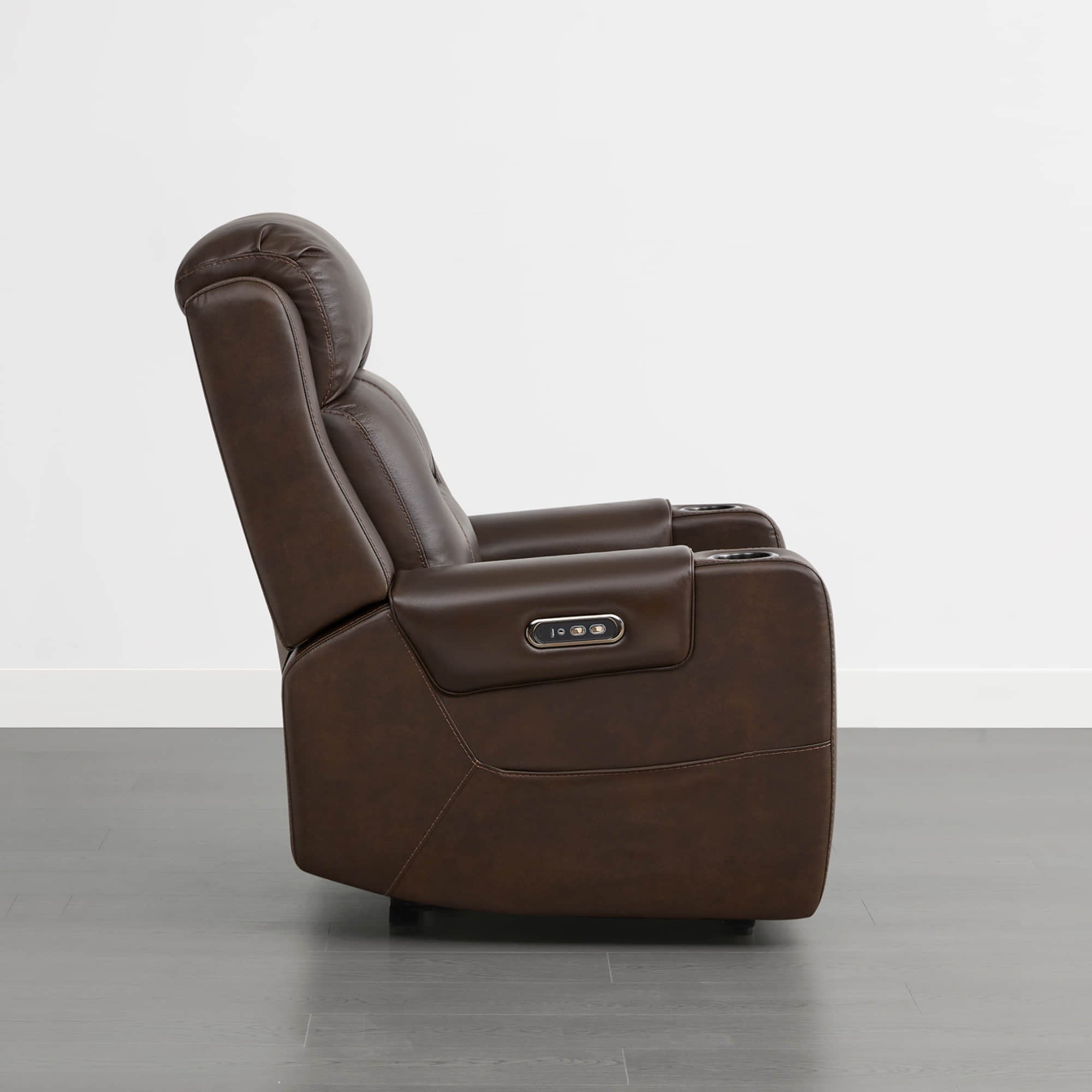 Garrison Genuine Leather Power Lay Flat Recliner with Power Headrest