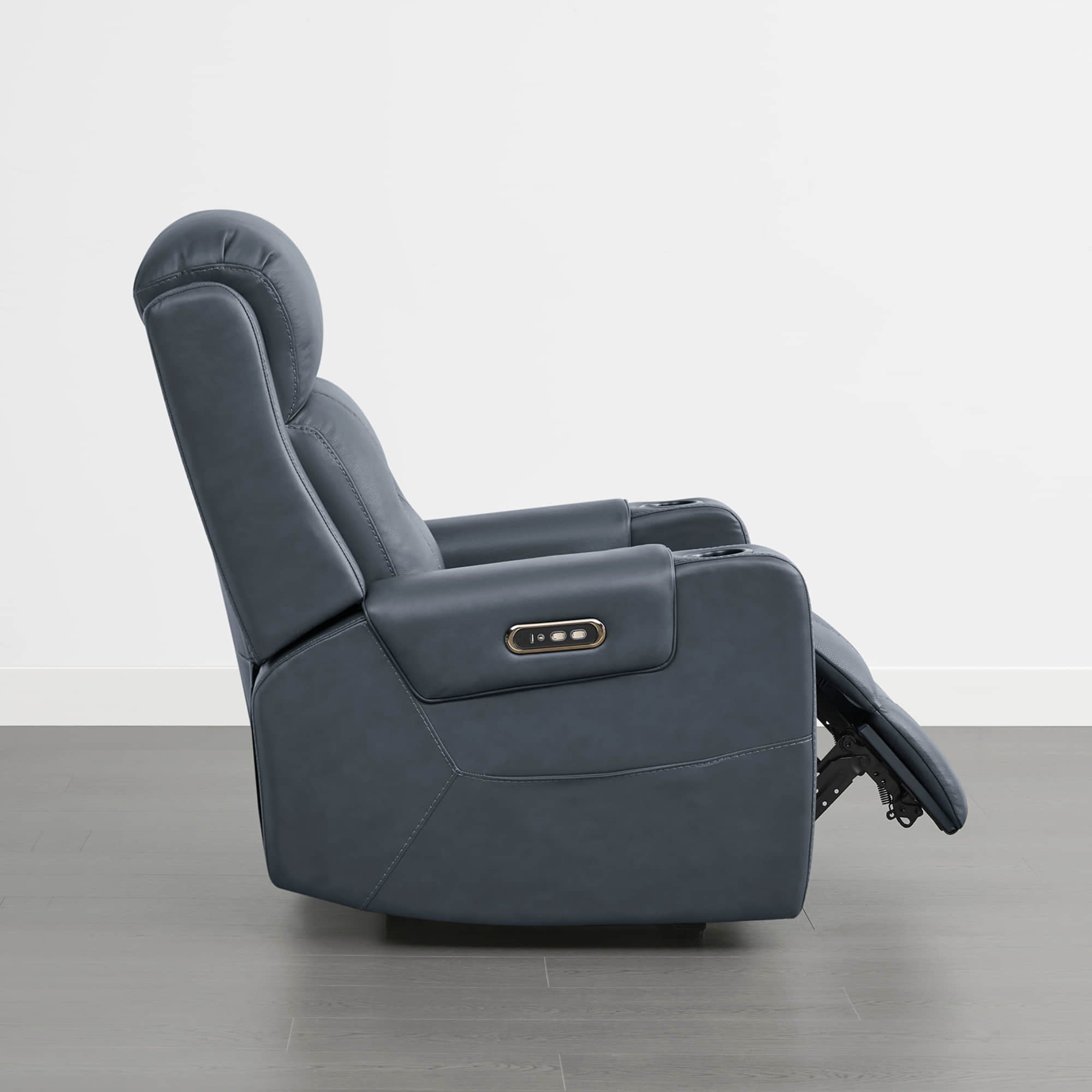 Garrison Genuine Leather Power Lay Flat Recliner with Power Headrest