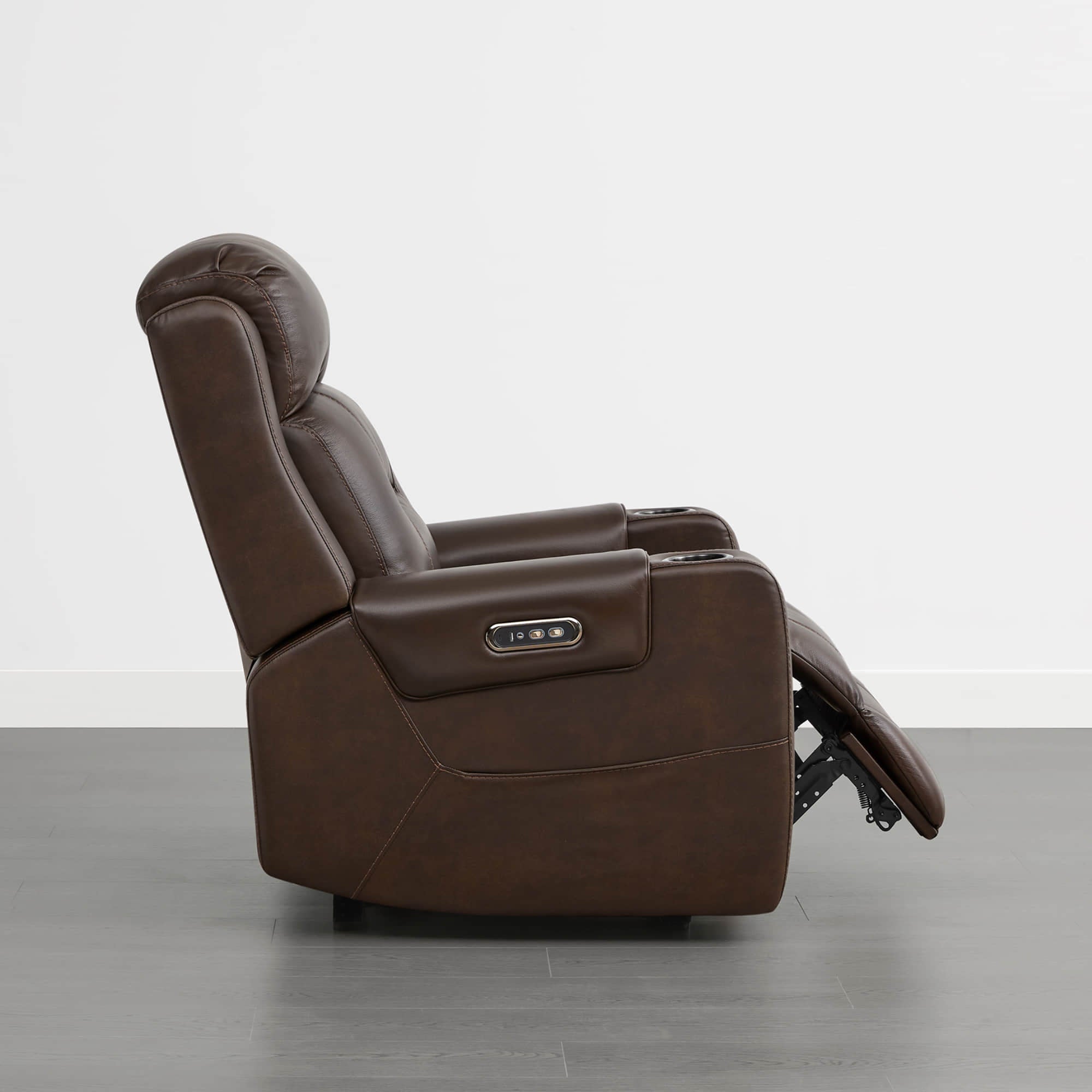 Garrison Genuine Leather Power Lay Flat Recliner with Power Headrest