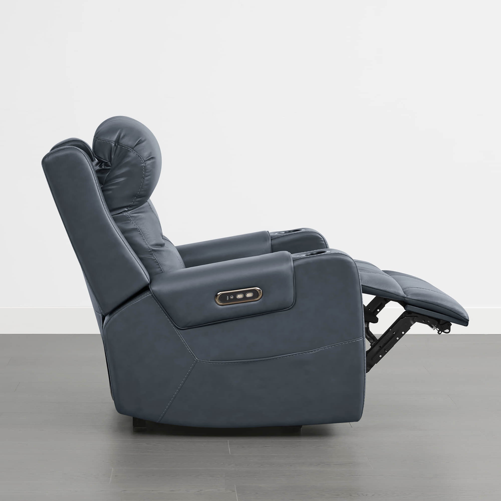 Garrison Genuine Leather Power Lay Flat Recliner with Power Headrest
