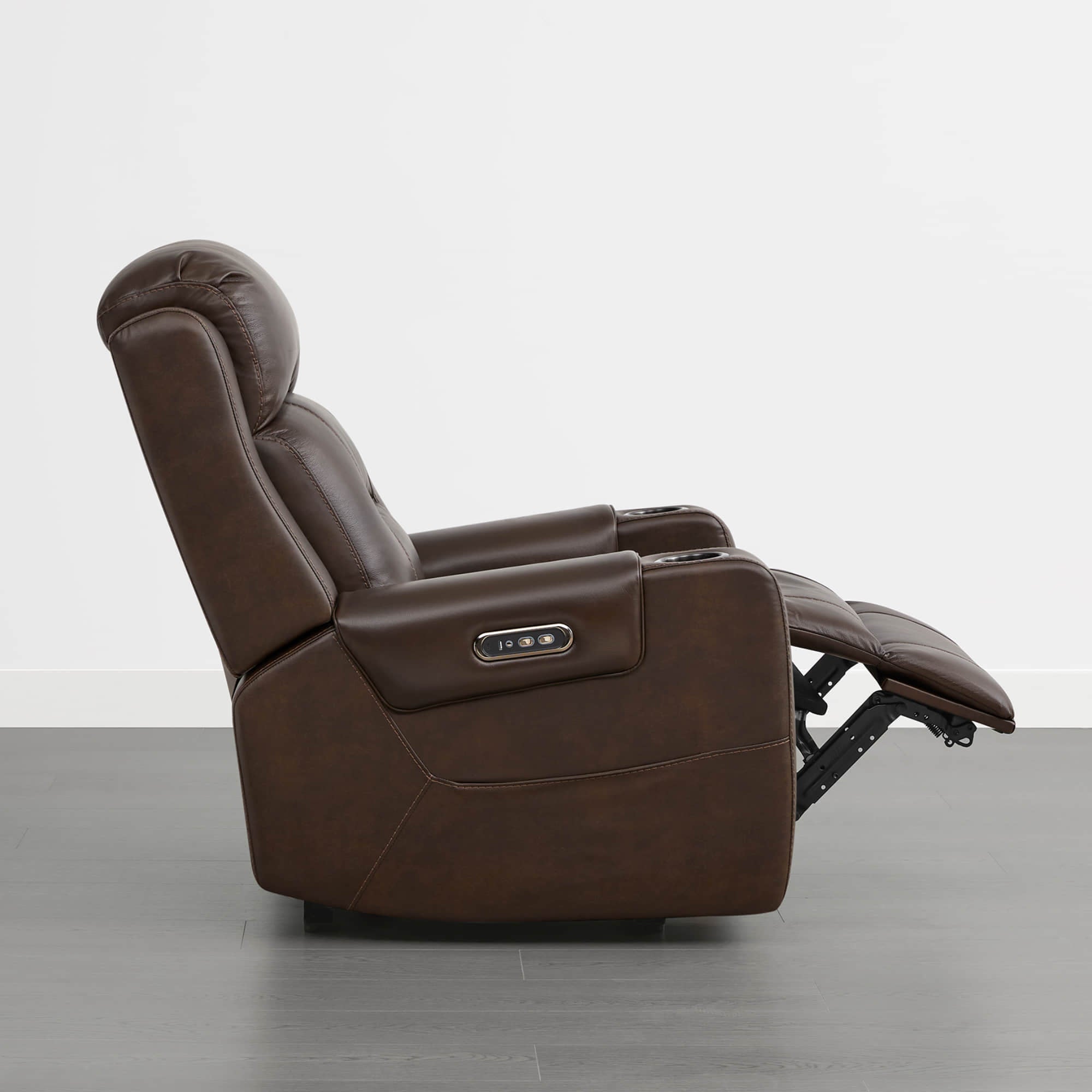 Garrison Genuine Leather Power Lay Flat Recliner with Power Headrest