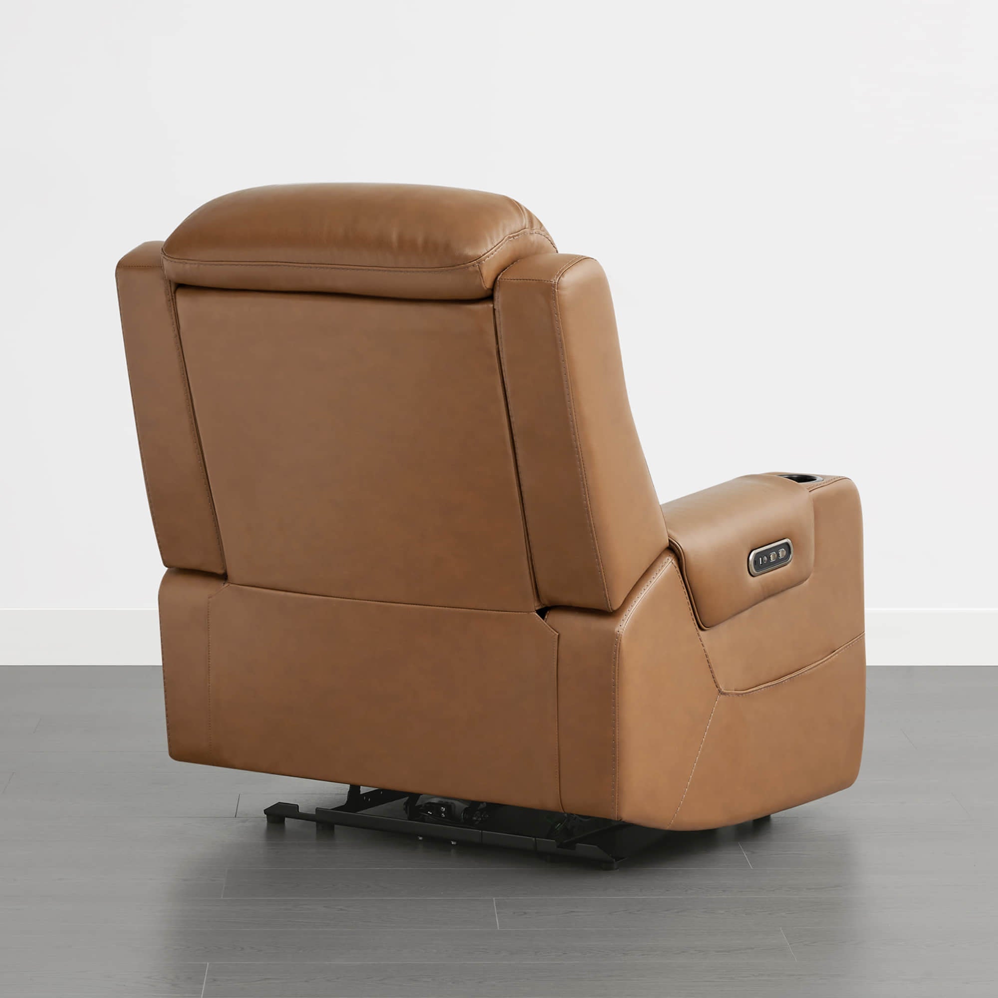 Garrison Genuine Leather Power Lay Flat Recliner with Power Headrest