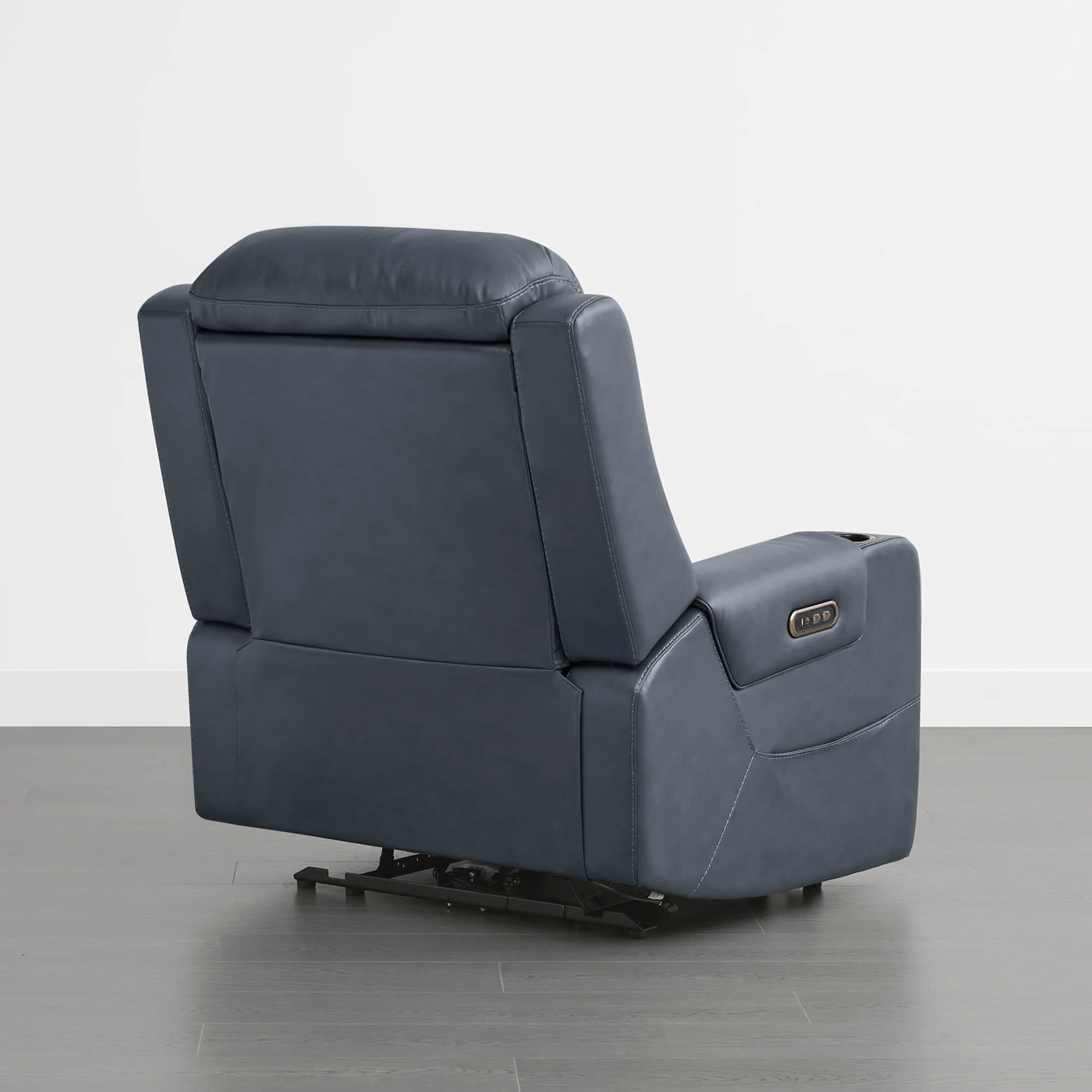 Garrison Genuine Leather Power Lay Flat Recliner with Power Headrest