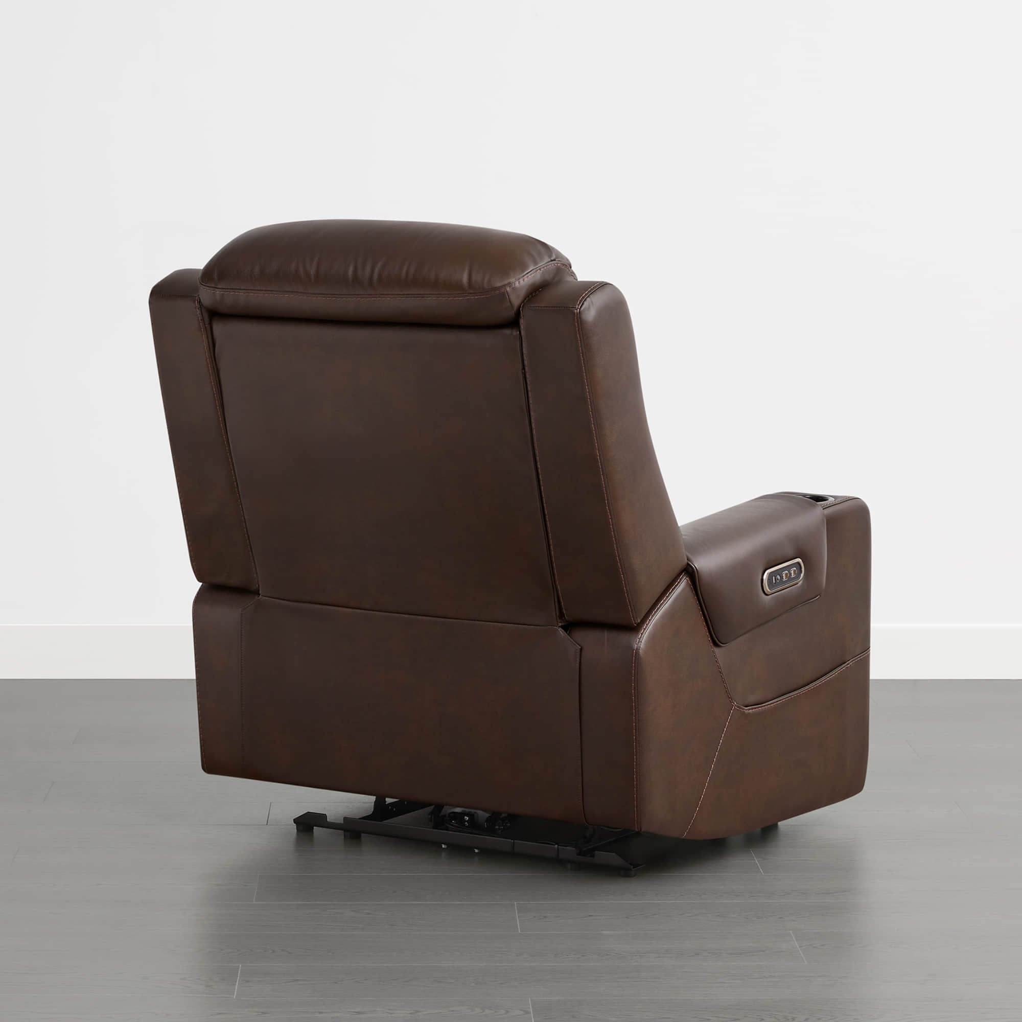 Garrison Genuine Leather Power Lay Flat Recliner with Power Headrest