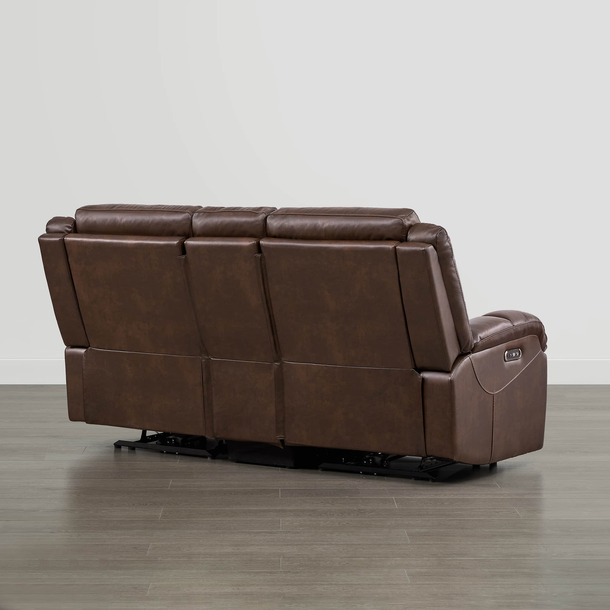 Isaac Genuine Leather Wall Hugger Power Reclining Sofa with Power Headrest