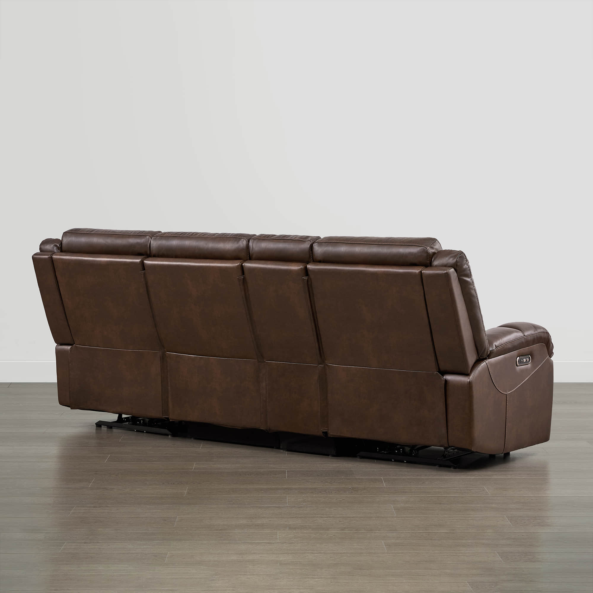 Isaac Genuine Leather Wall Hugger Power Reclining Sofa with Power Headrest
