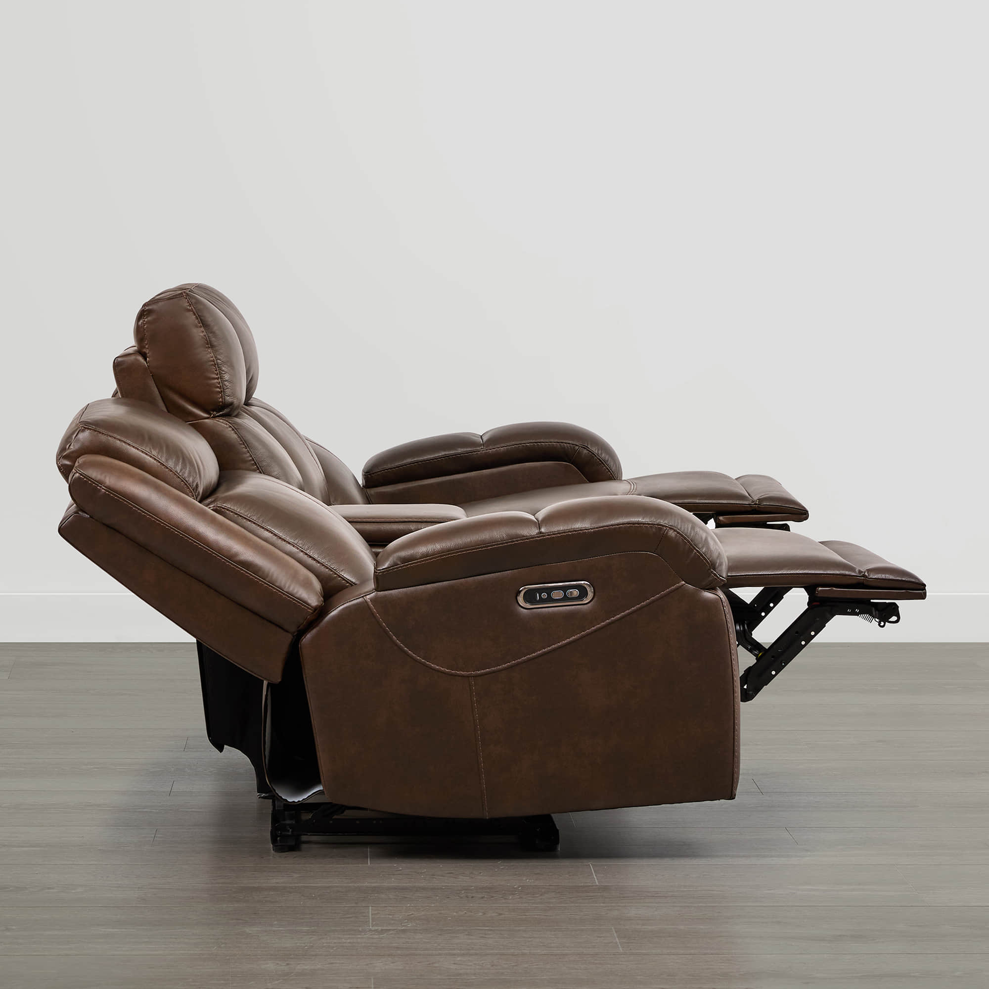 Isaac Genuine Leather Wall Hugger Power Reclining Sofa with Power Headrest