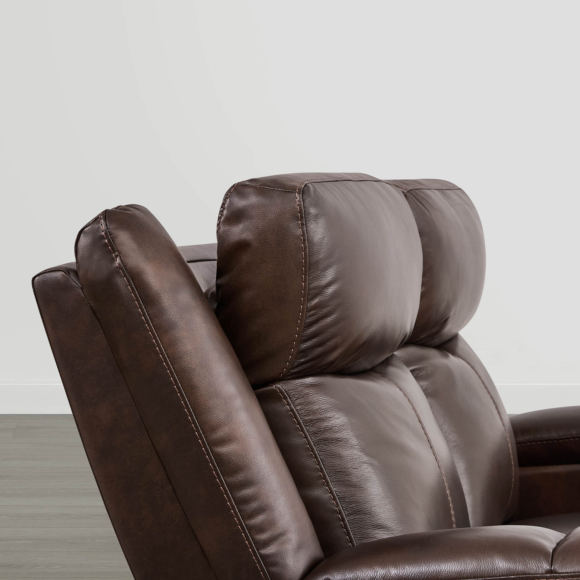 Isaac Genuine Leather Wall Hugger Power Reclining Sofa with Power Headrest