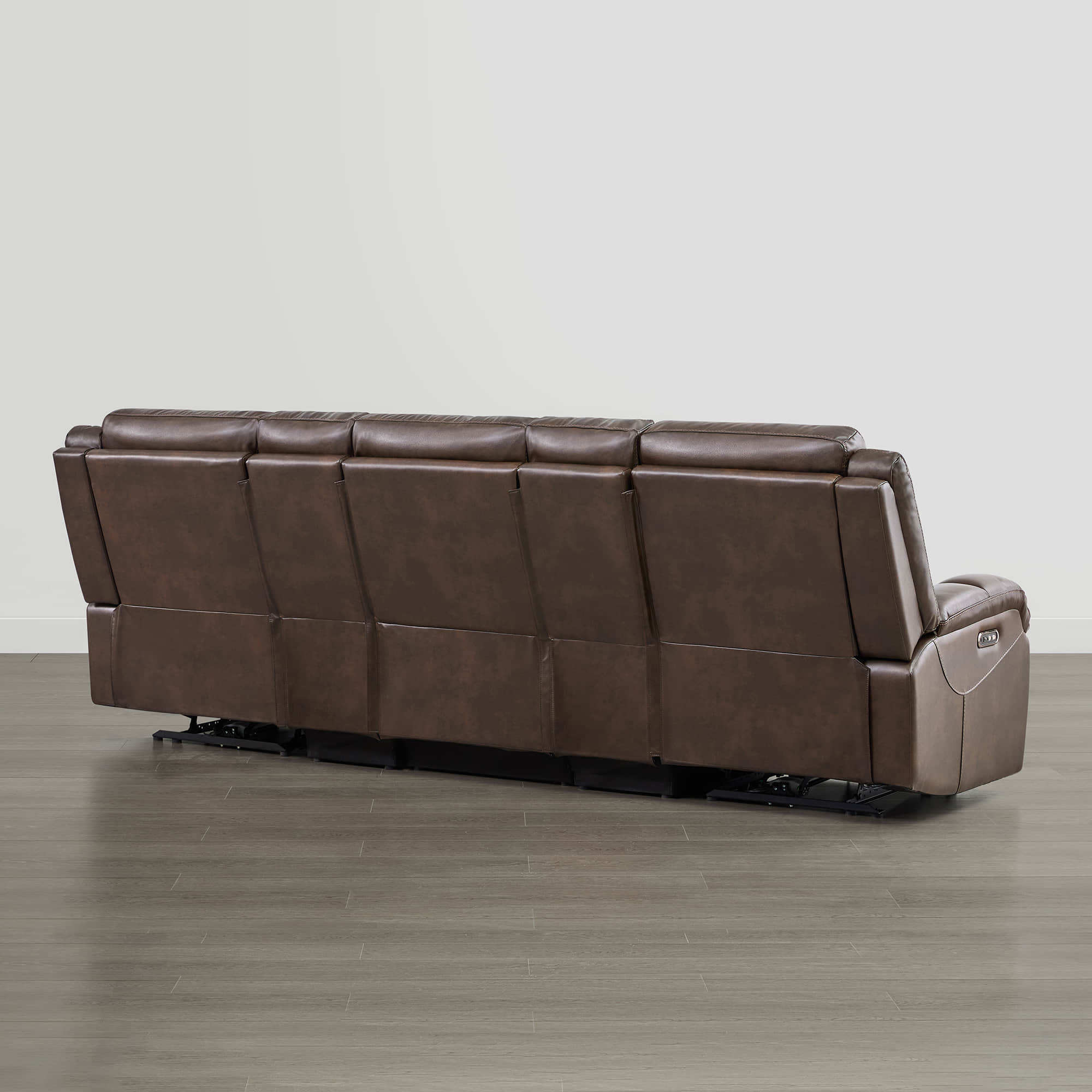 Isaac Genuine Leather Wall Hugger Power Reclining Sofa with Power Headrest