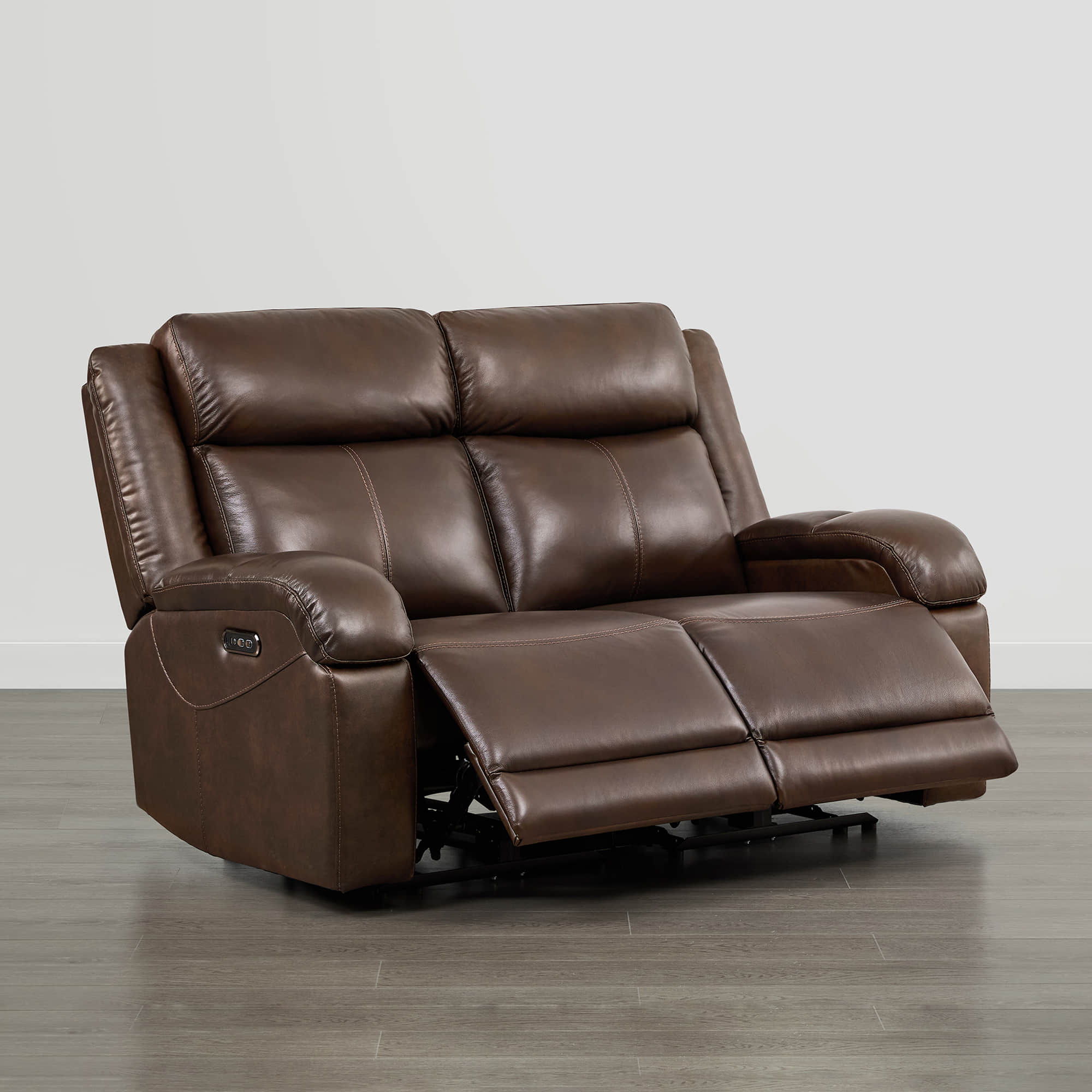 Isaac Genuine Leather Wall Hugger Power Reclining Sofa with Power Headrest