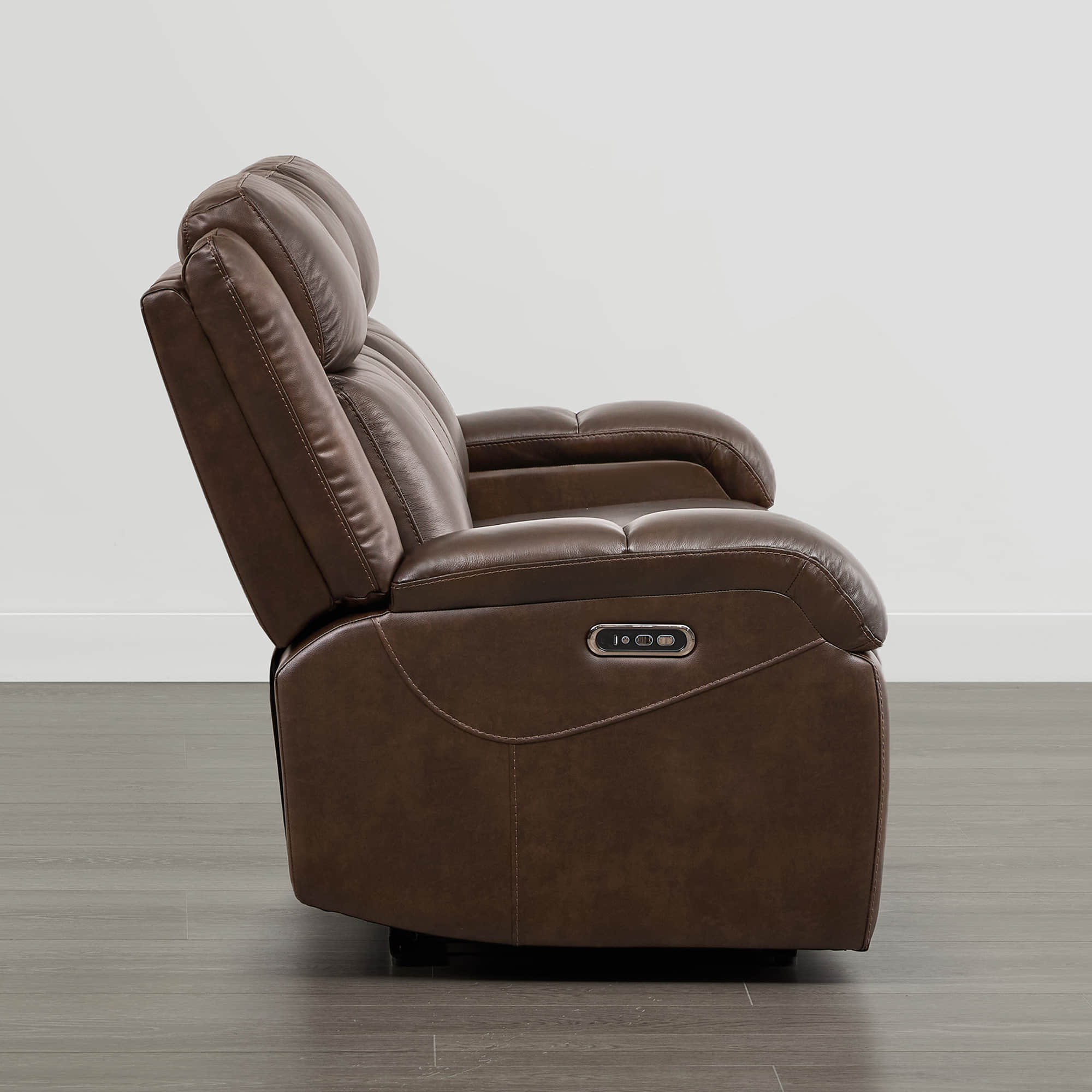 Isaac Genuine Leather Wall Hugger Power Reclining Sofa with Power Headrest