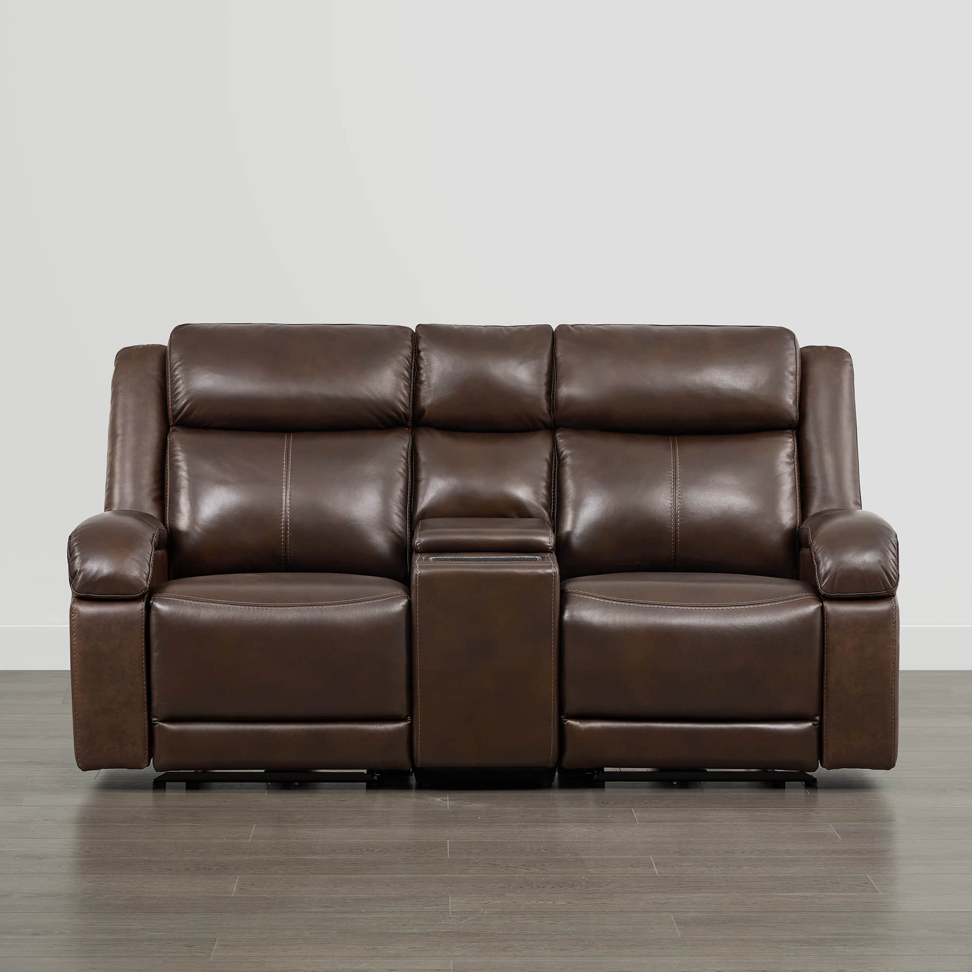 Isaac Genuine Leather Wall Hugger Power Reclining Sofa with Power Headrest
