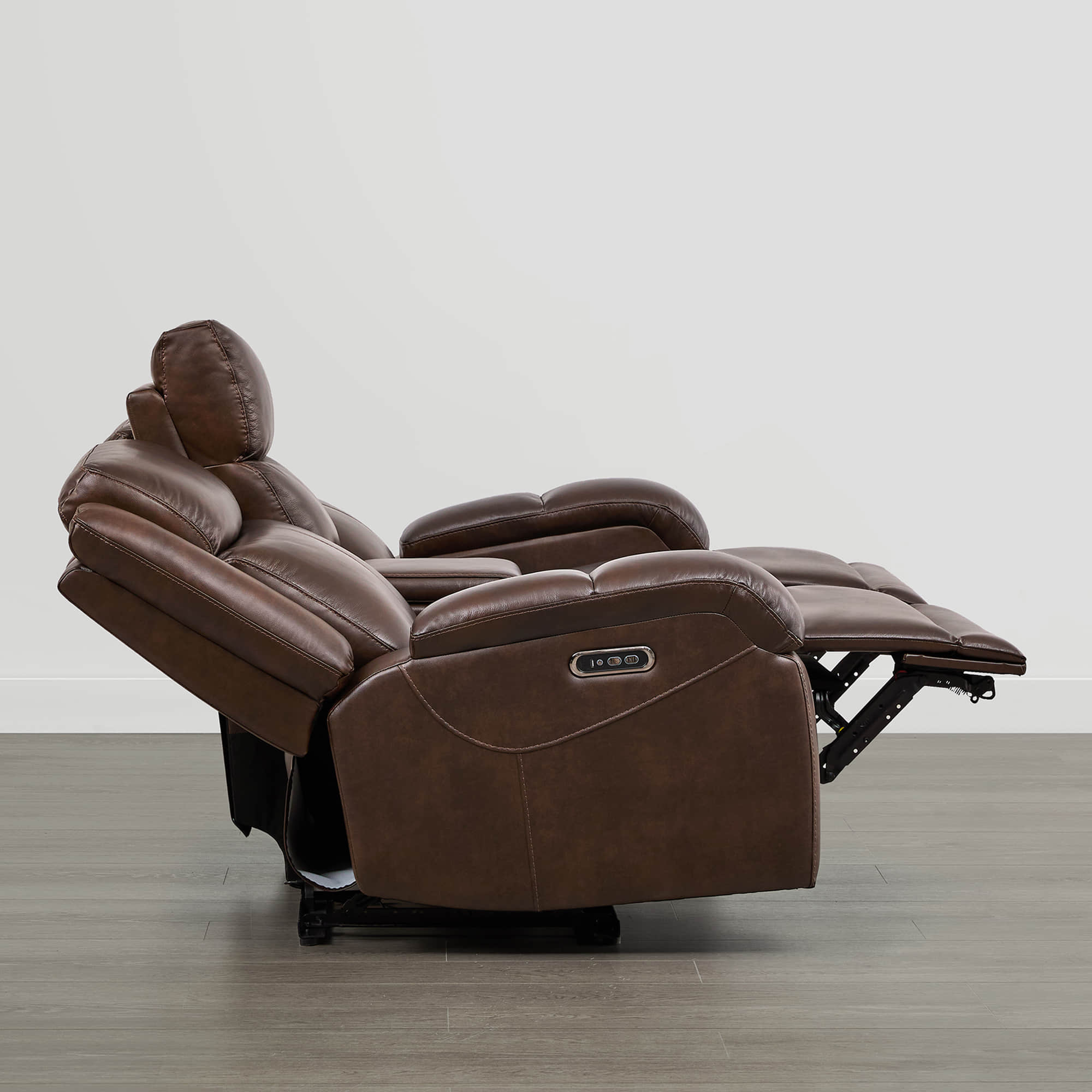 Isaac Genuine Leather Wall Hugger Power Reclining Sofa with Power Headrest