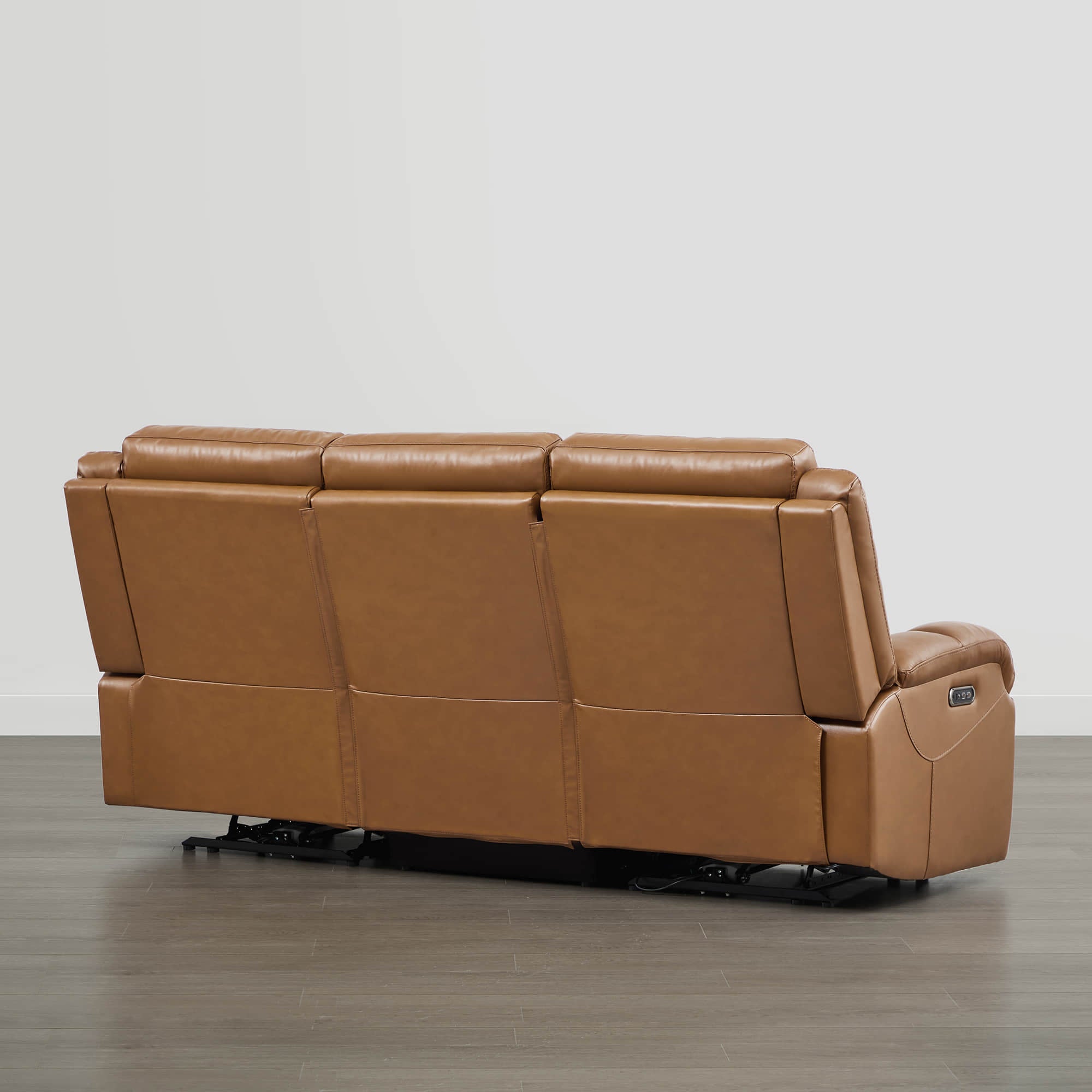 Isaac Genuine Leather Wall Hugger Power Reclining Sofa with Power Headrest