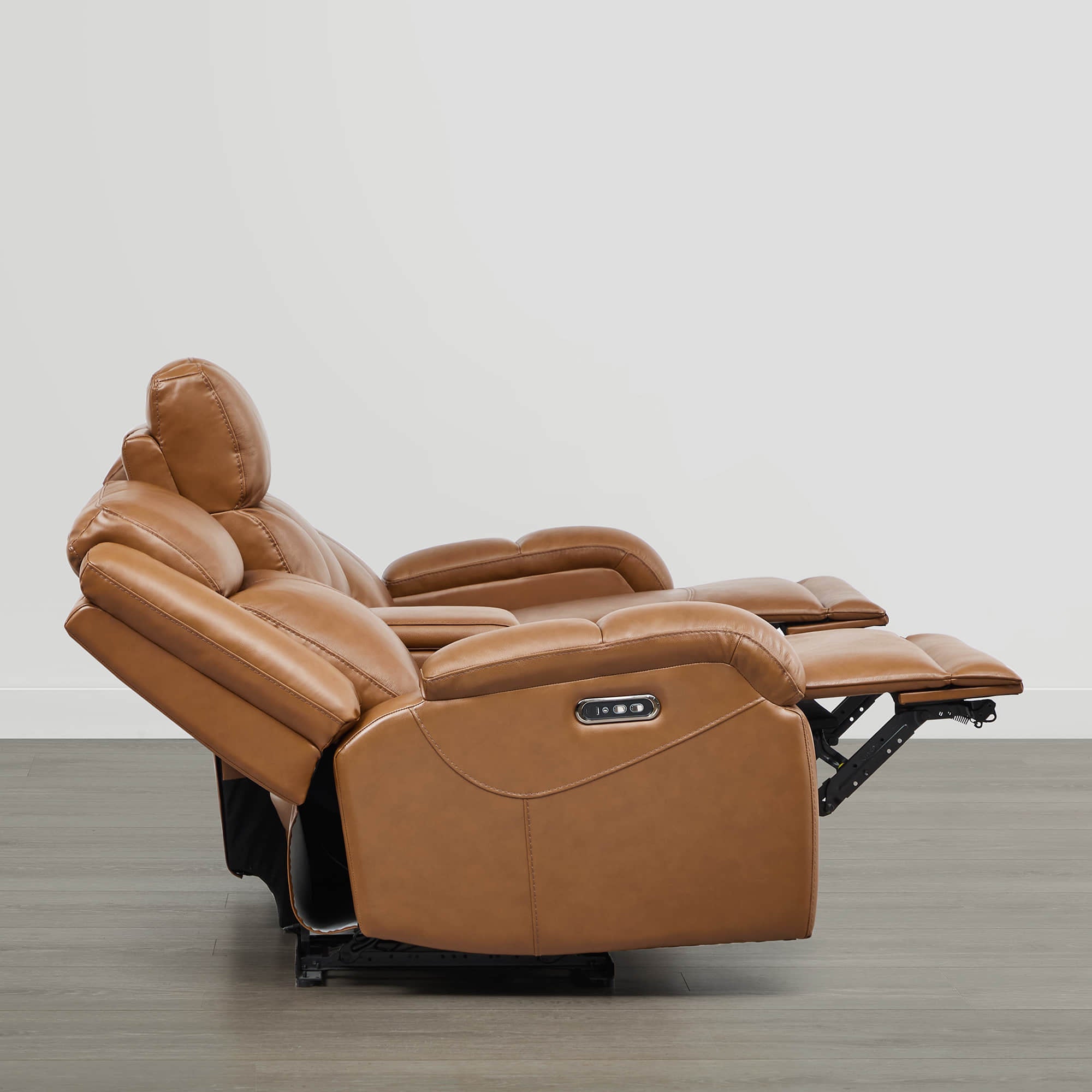 Isaac Genuine Leather Wall Hugger Power Reclining Sofa with Power Headrest