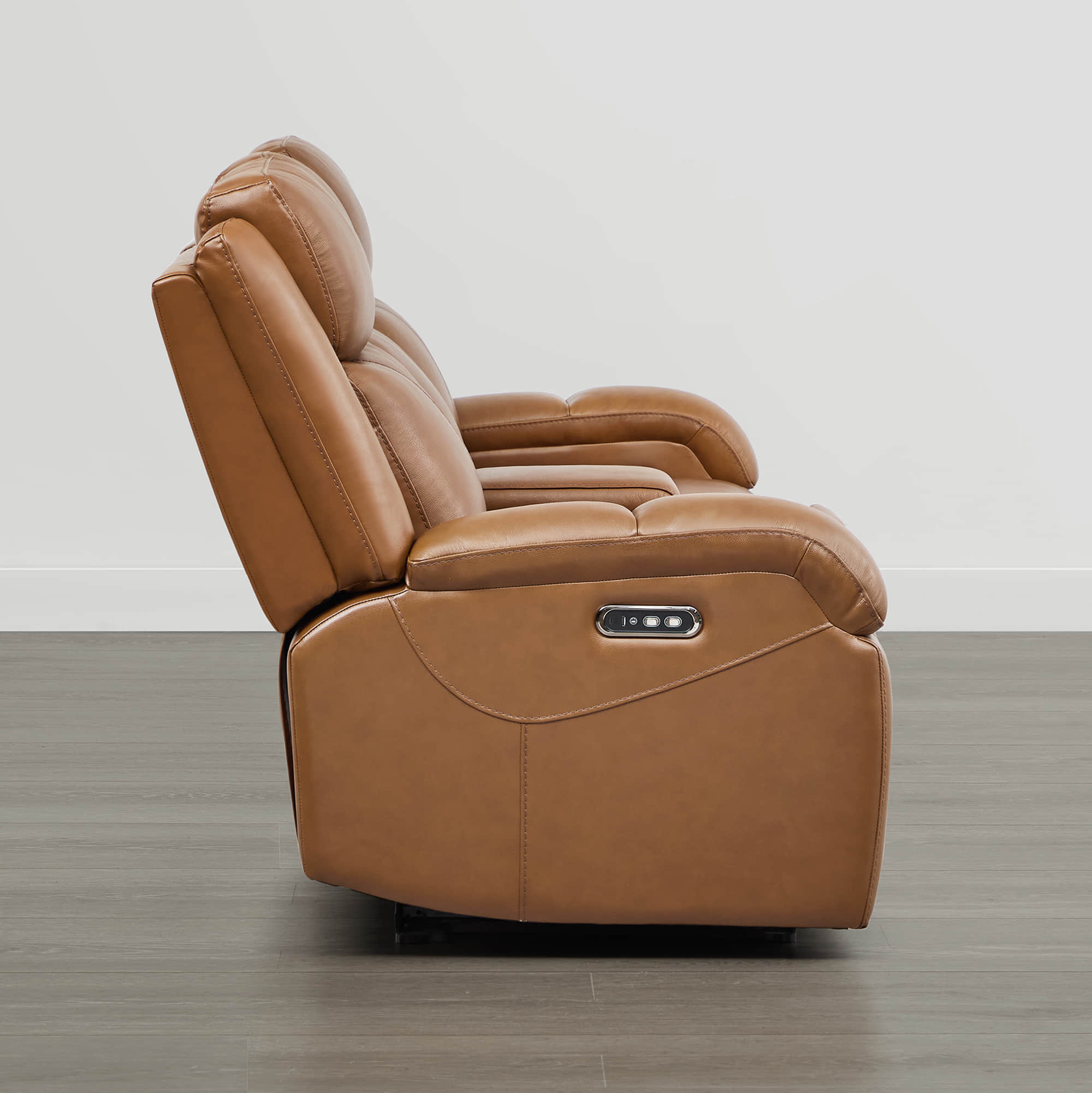 Isaac Genuine Leather Wall Hugger Power Reclining Sofa with Power Headrest