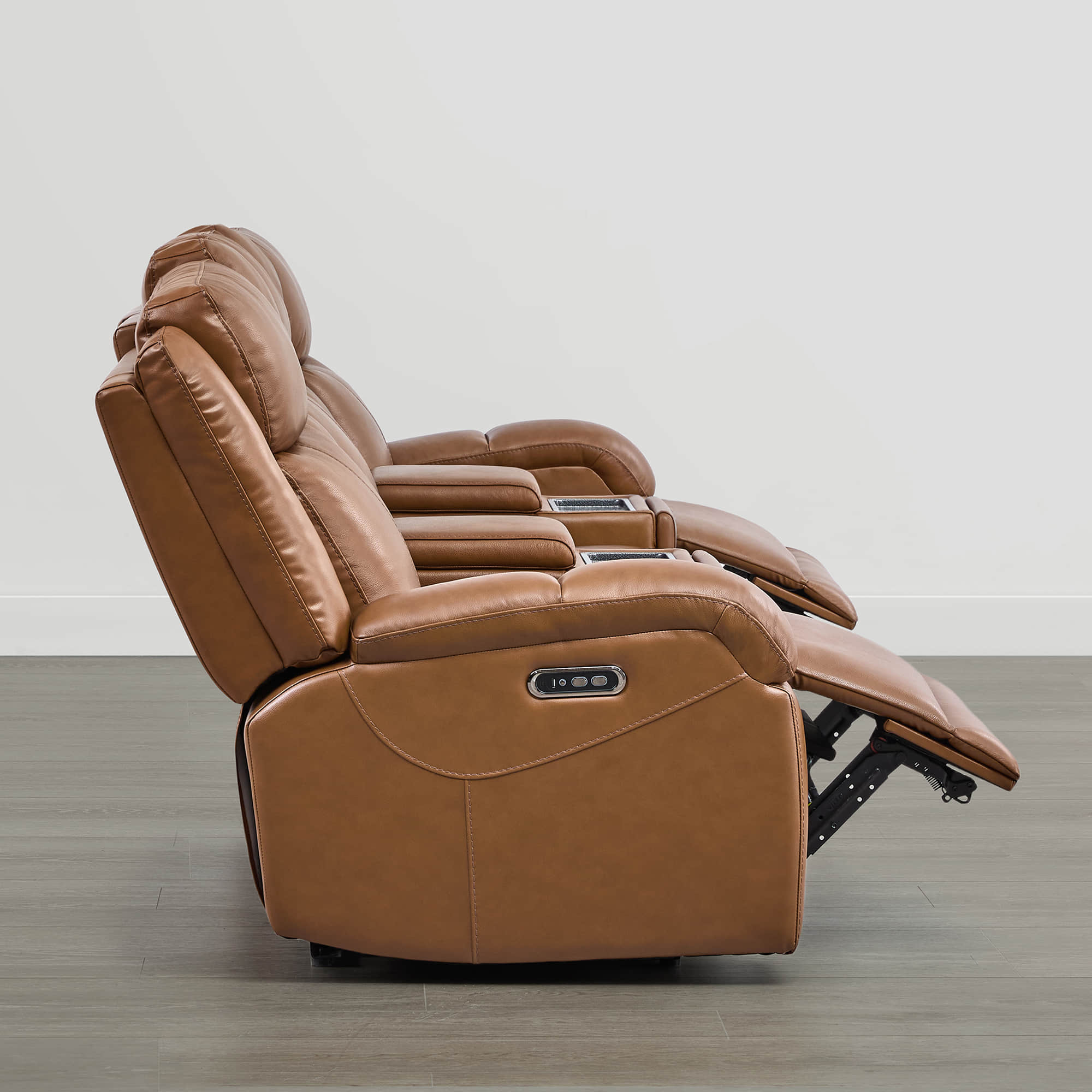 Isaac Genuine Leather Wall Hugger Power Reclining Sofa with Power Headrest