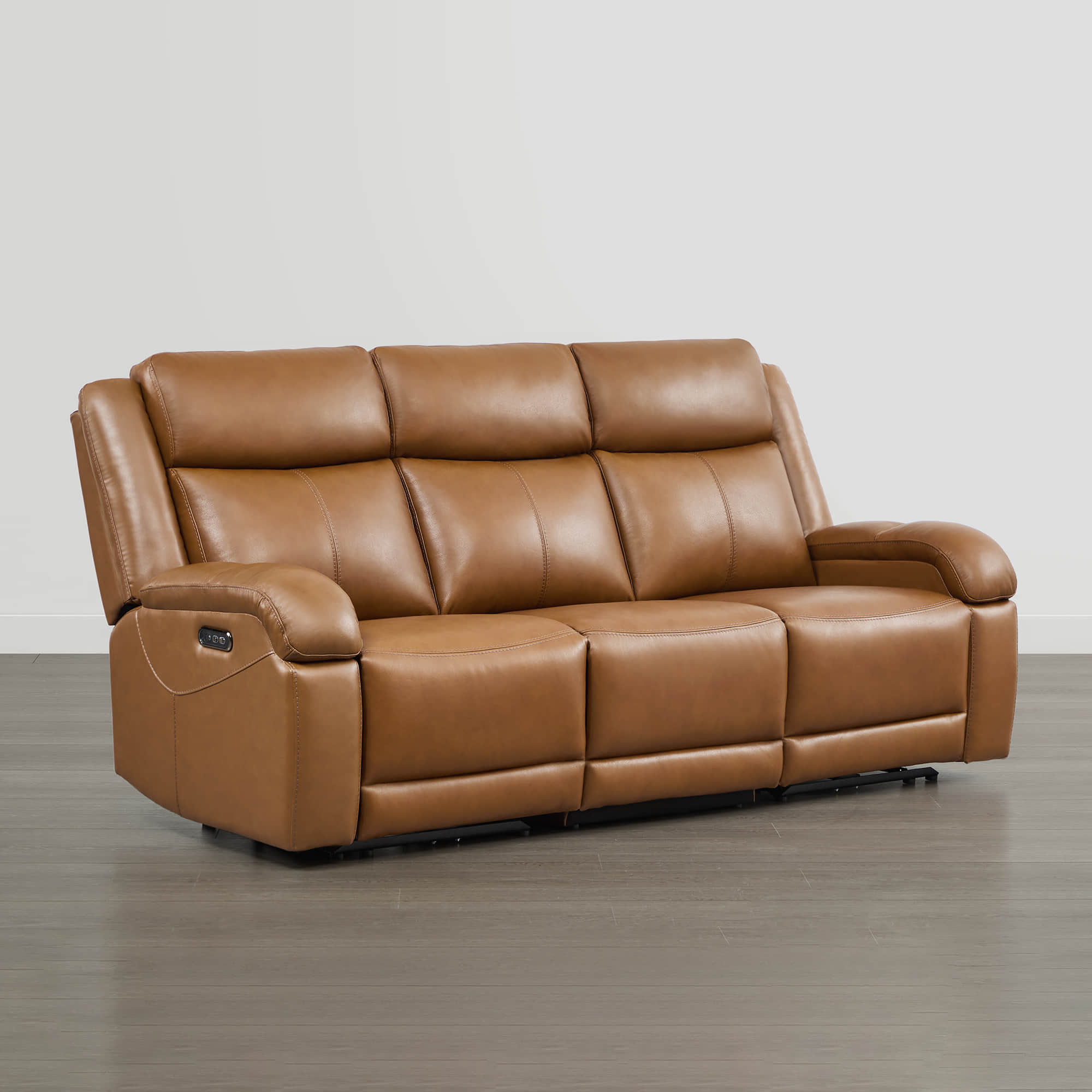 Isaac Genuine Leather Wall Hugger Power Reclining Sofa with Power Headrest