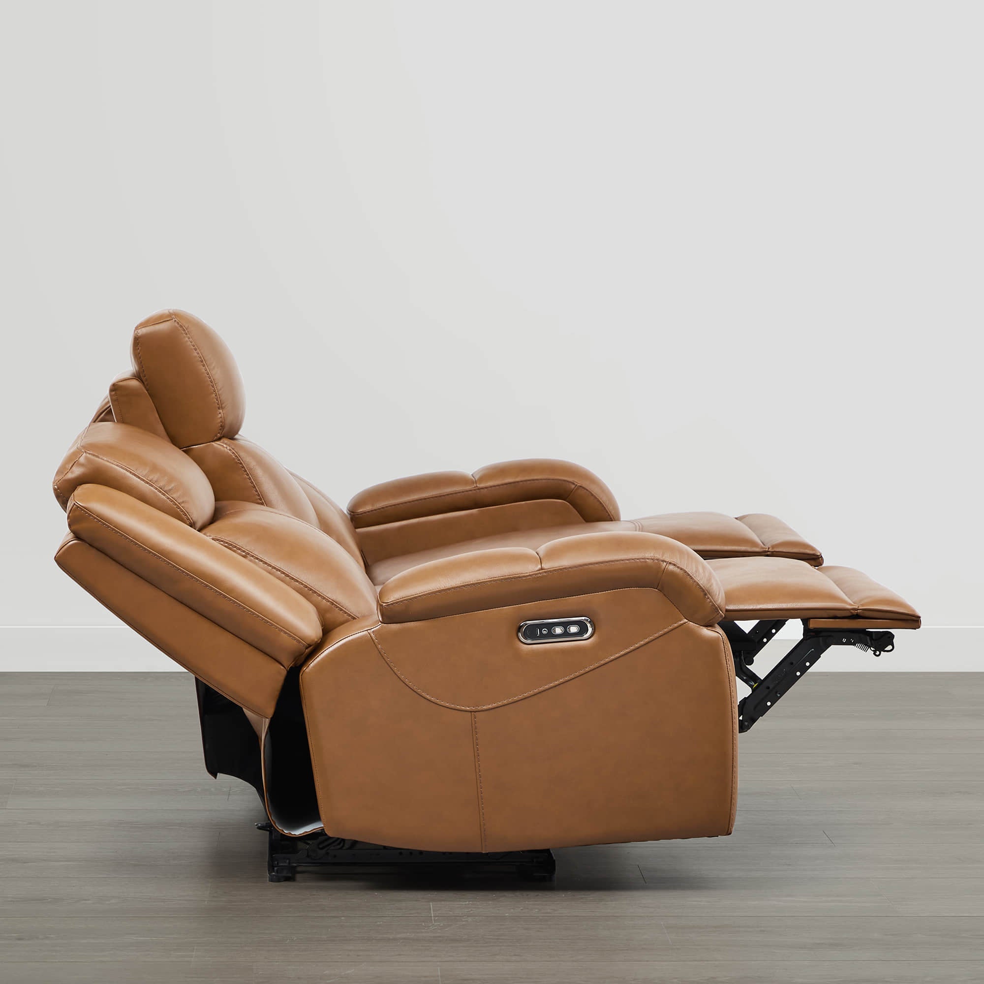 Isaac Genuine Leather Wall Hugger Power Reclining Sofa with Power Headrest