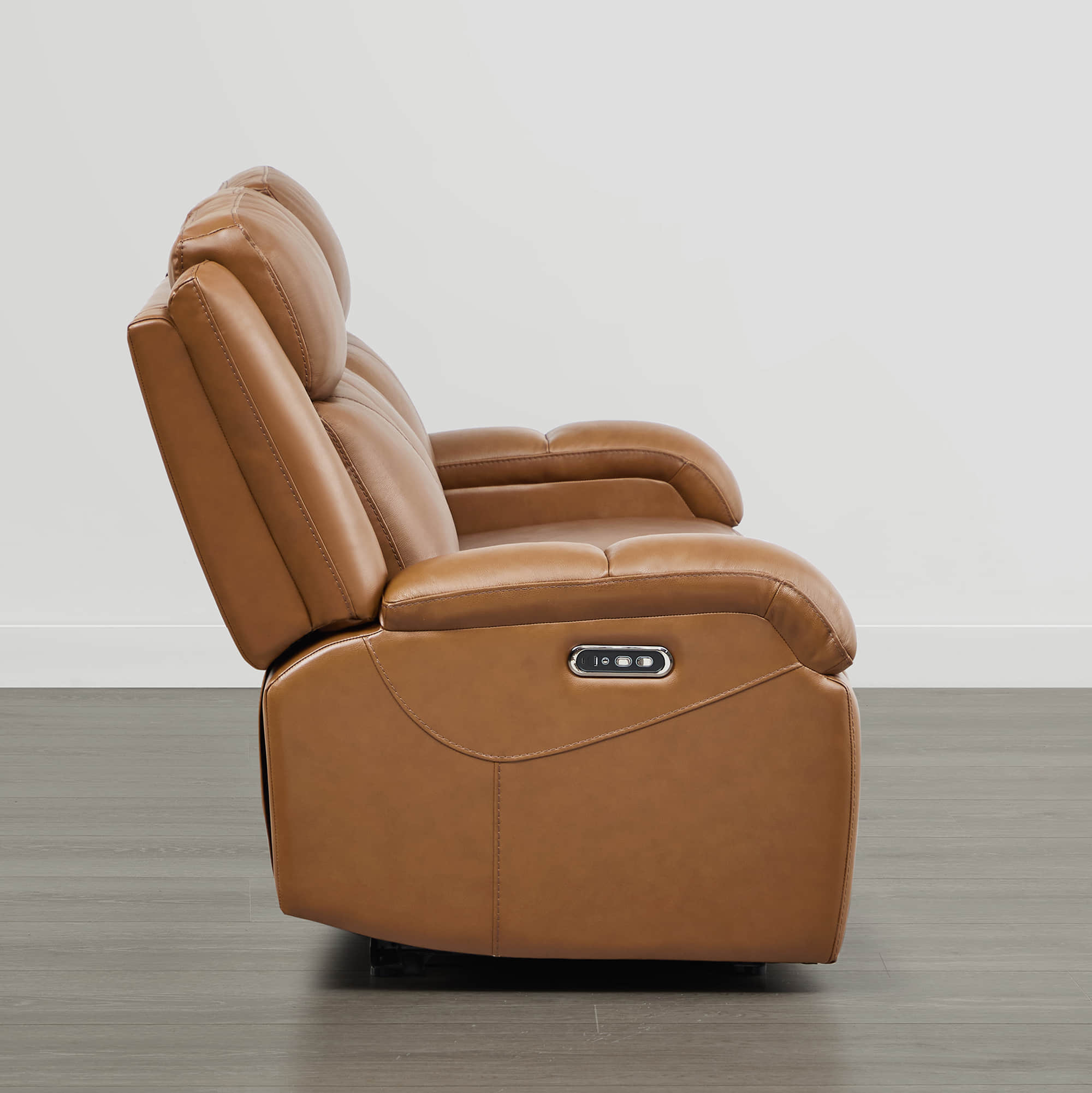 Isaac Genuine Leather Wall Hugger Power Reclining Sofa with Power Headrest