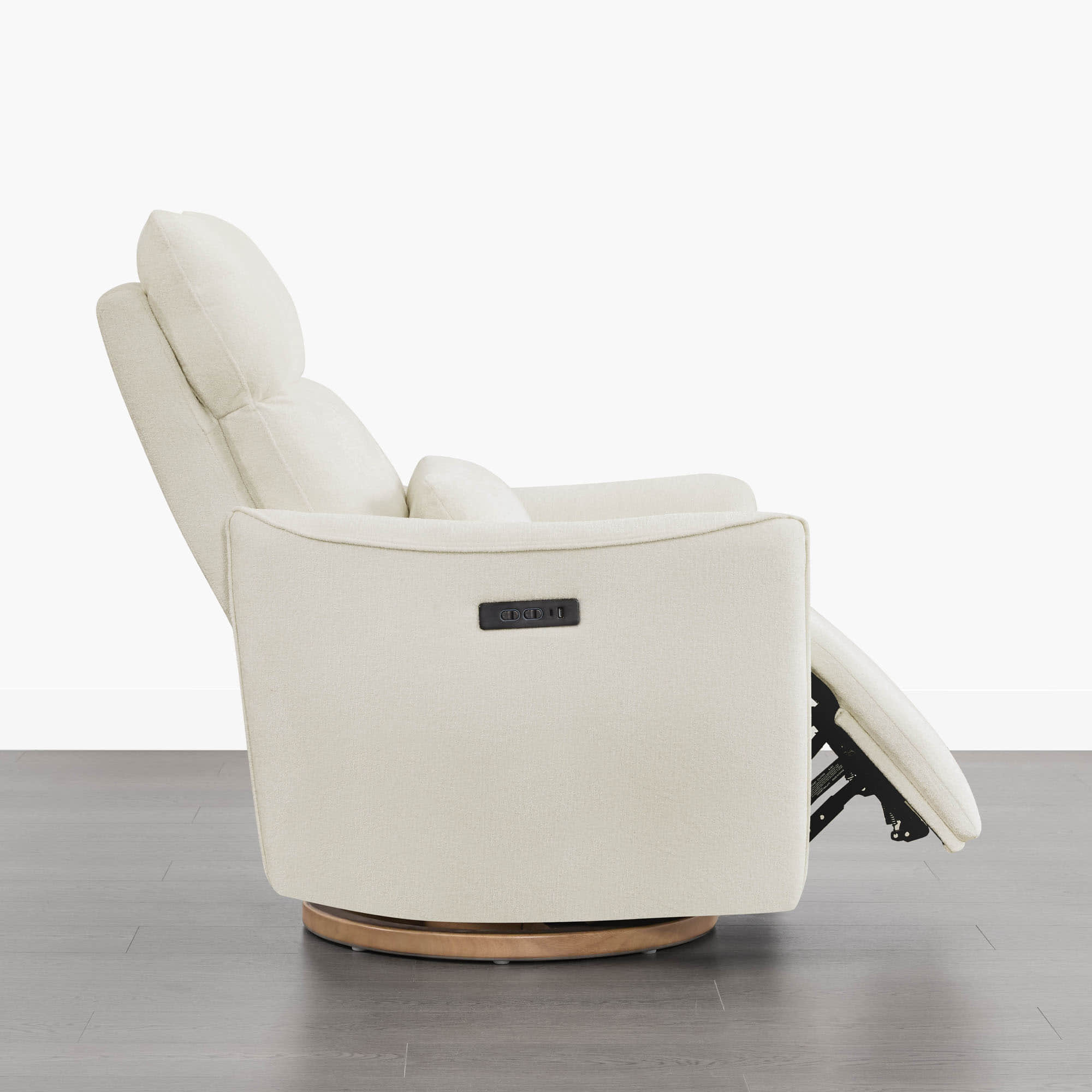 Janice Power Swivel Nursery Glider Recliner with Power Headrest