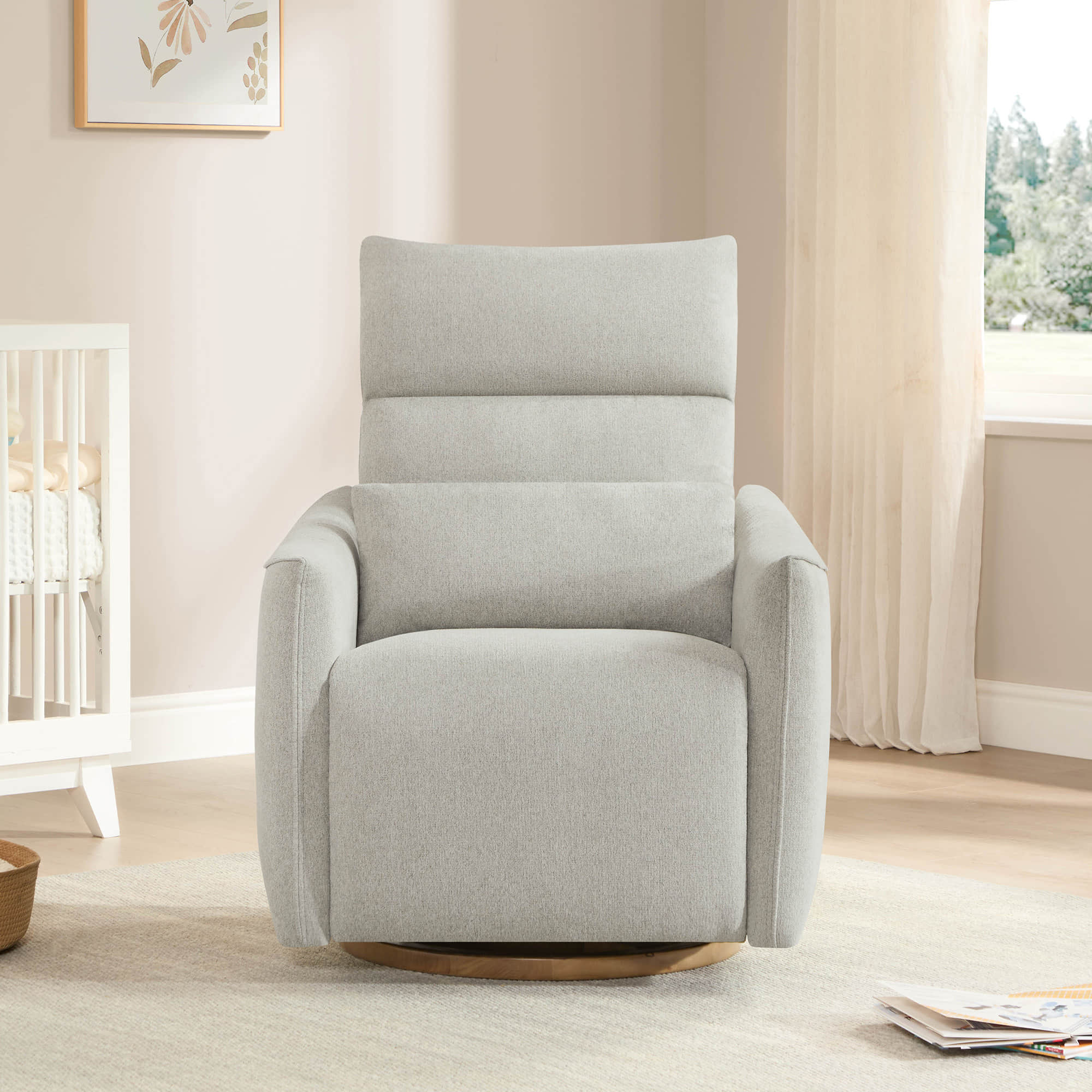 Janice Power Swivel Nursery Glider Recliner with Power Headrest