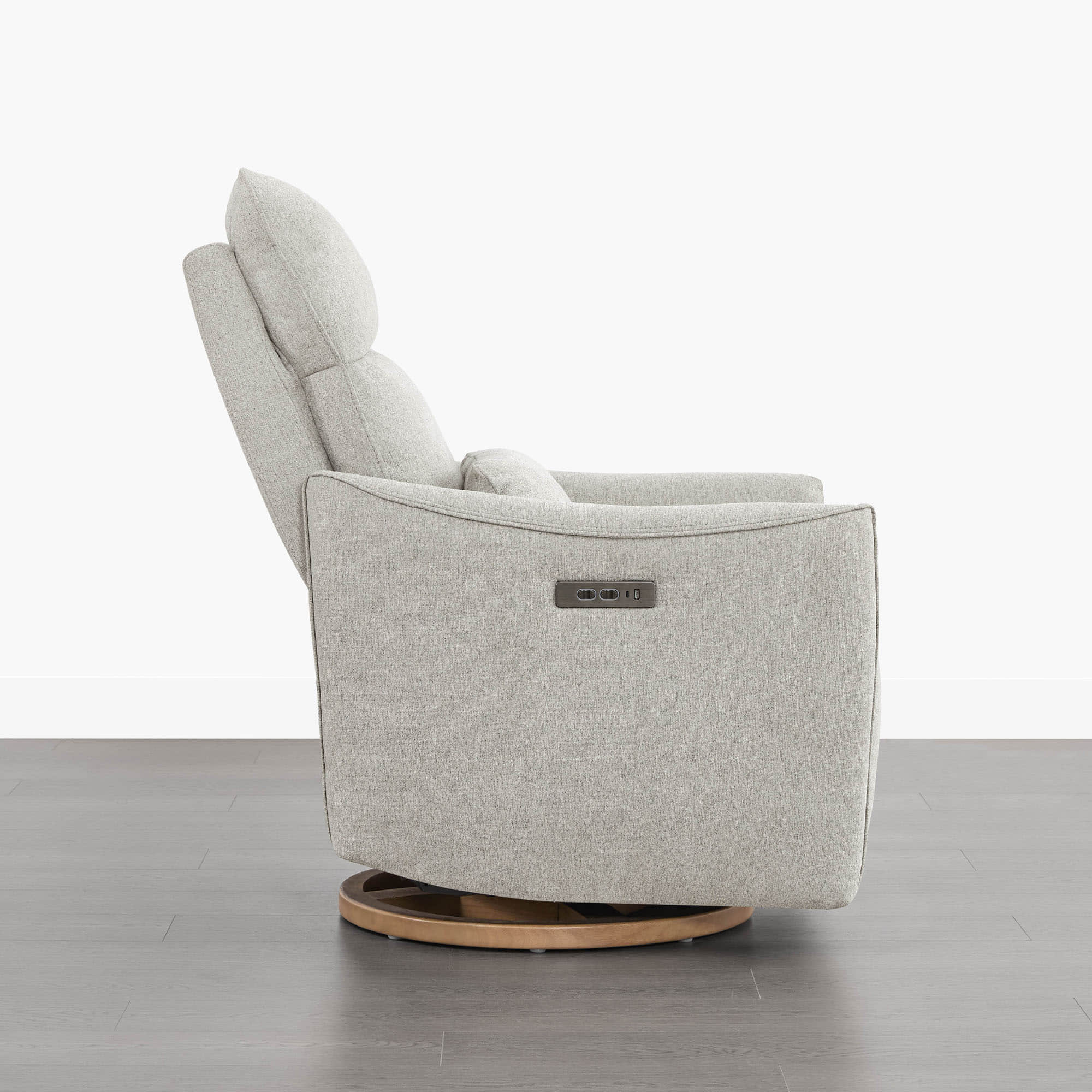 Janice Power Swivel Nursery Glider Recliner with Power Headrest