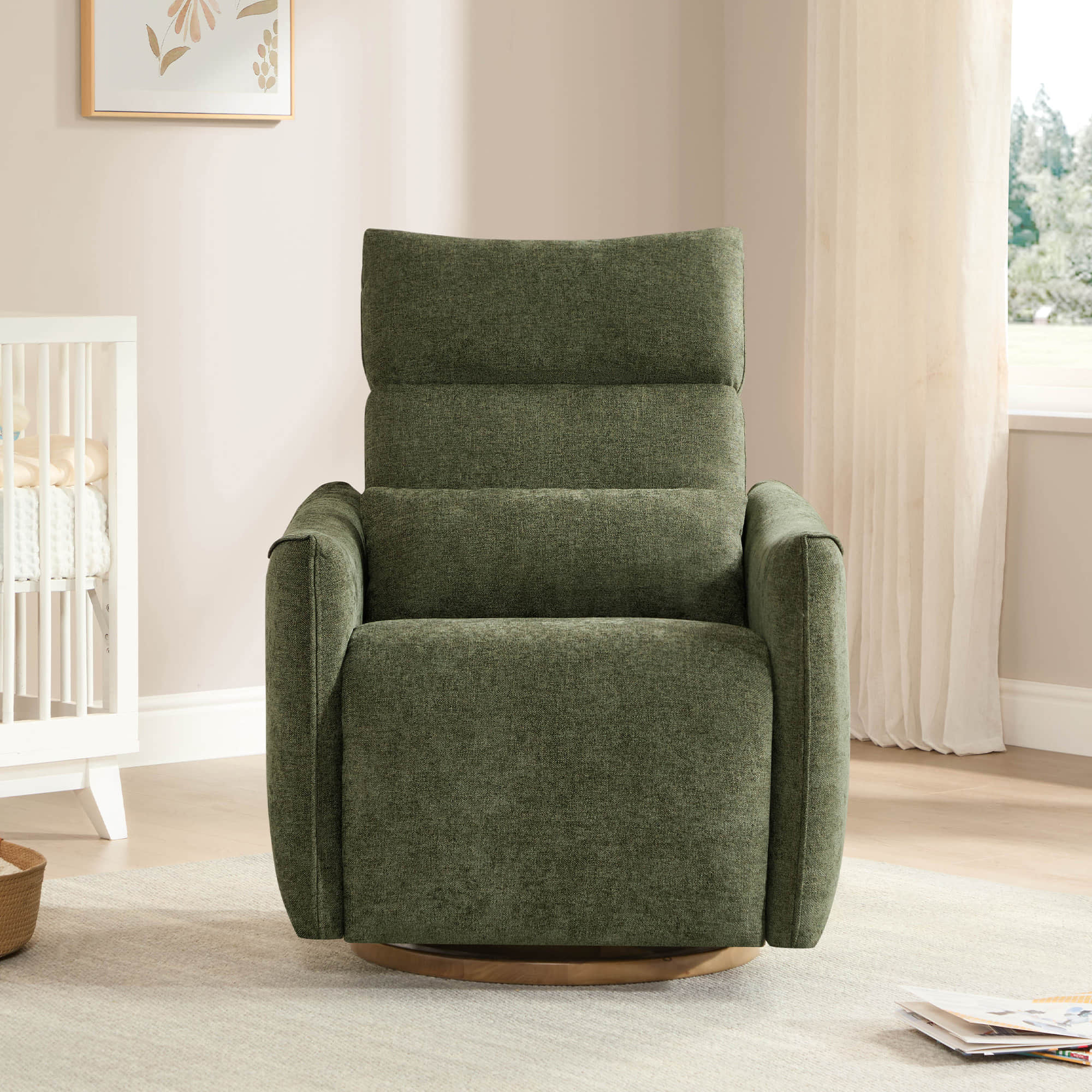 Janice Power Swivel Nursery Glider Recliner with Power Headrest
