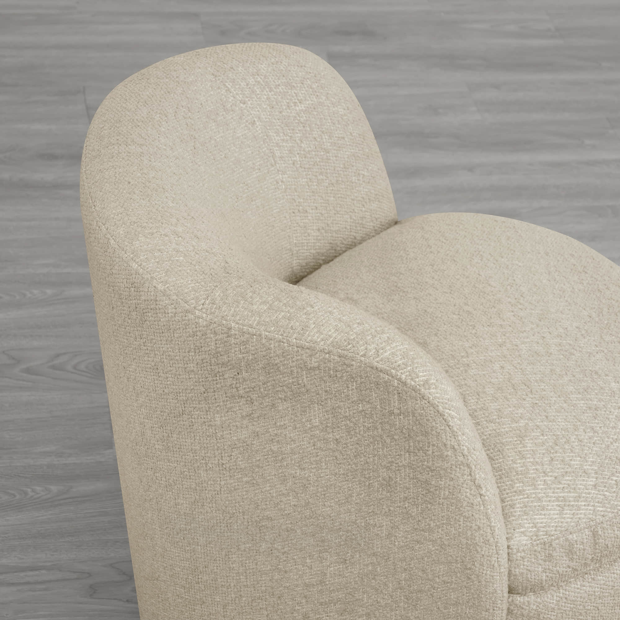 Fauteuil pivotant d'appoint Jolie en bouclé haute performance