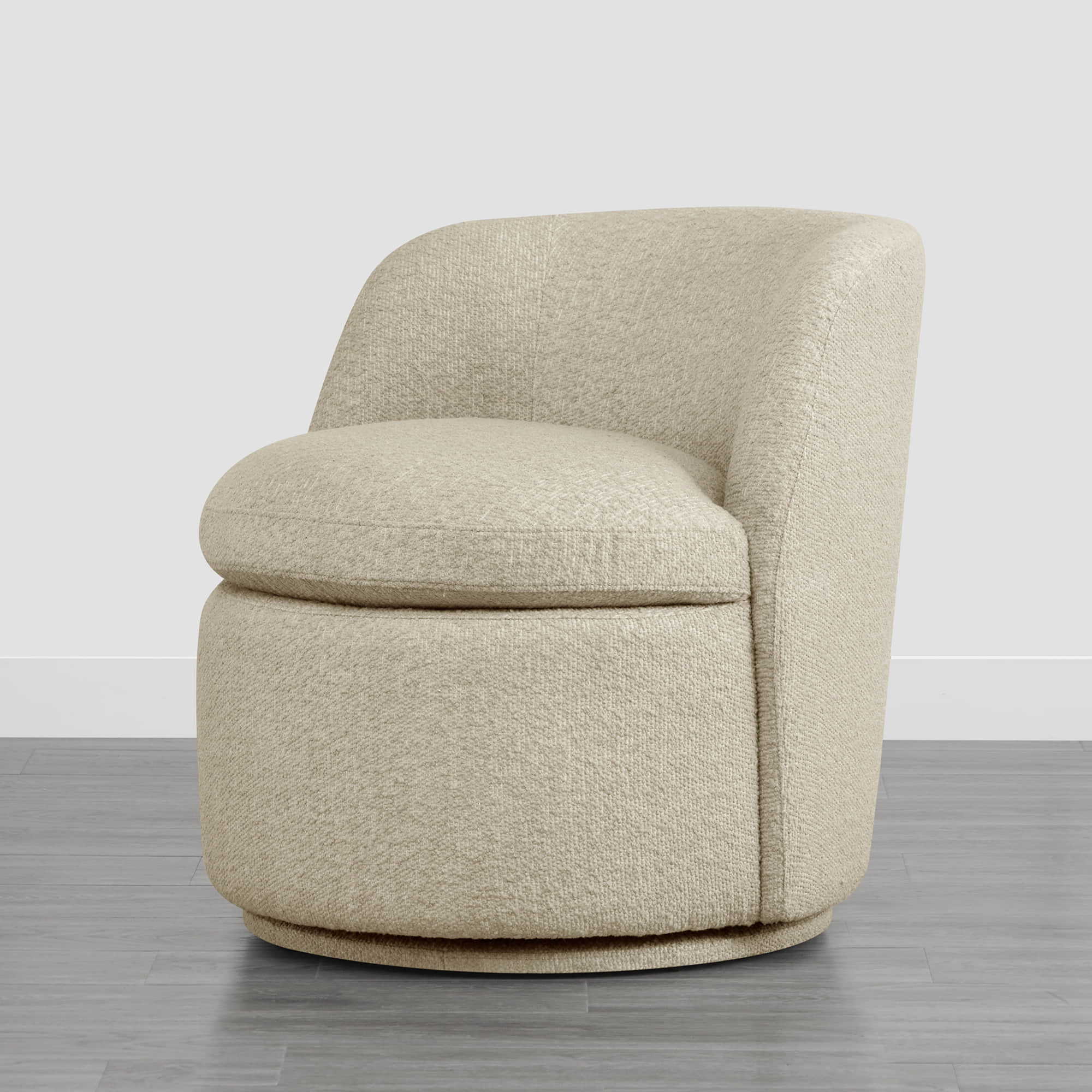 Fauteuil pivotant d'appoint Jolie en bouclé haute performance