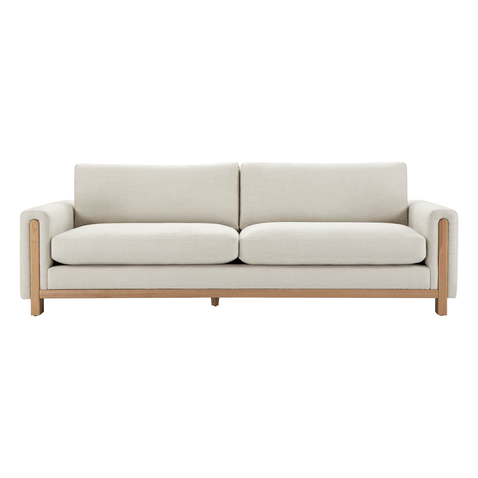 Keaton Performance Fabric 3-Seater Sofa with Ash Wood Base (99'')