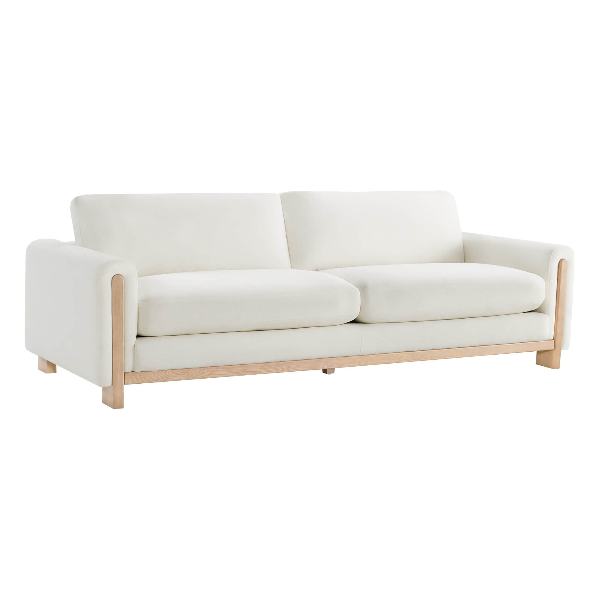 Keaton Performance Fabric 3-Seater Sofa with Ash Wood Base (99'')