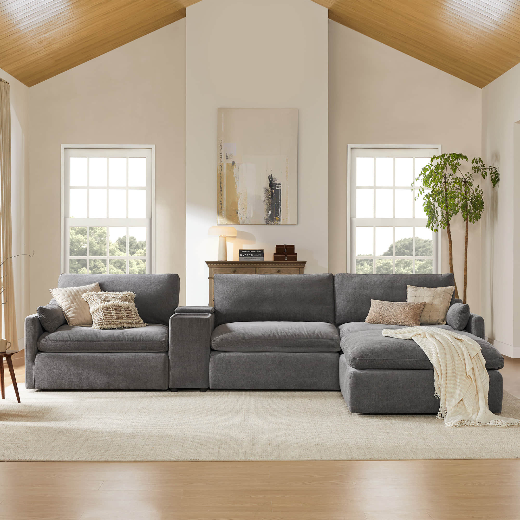 Kenna Modular 4 Seat Sofa-Chaise Sectional