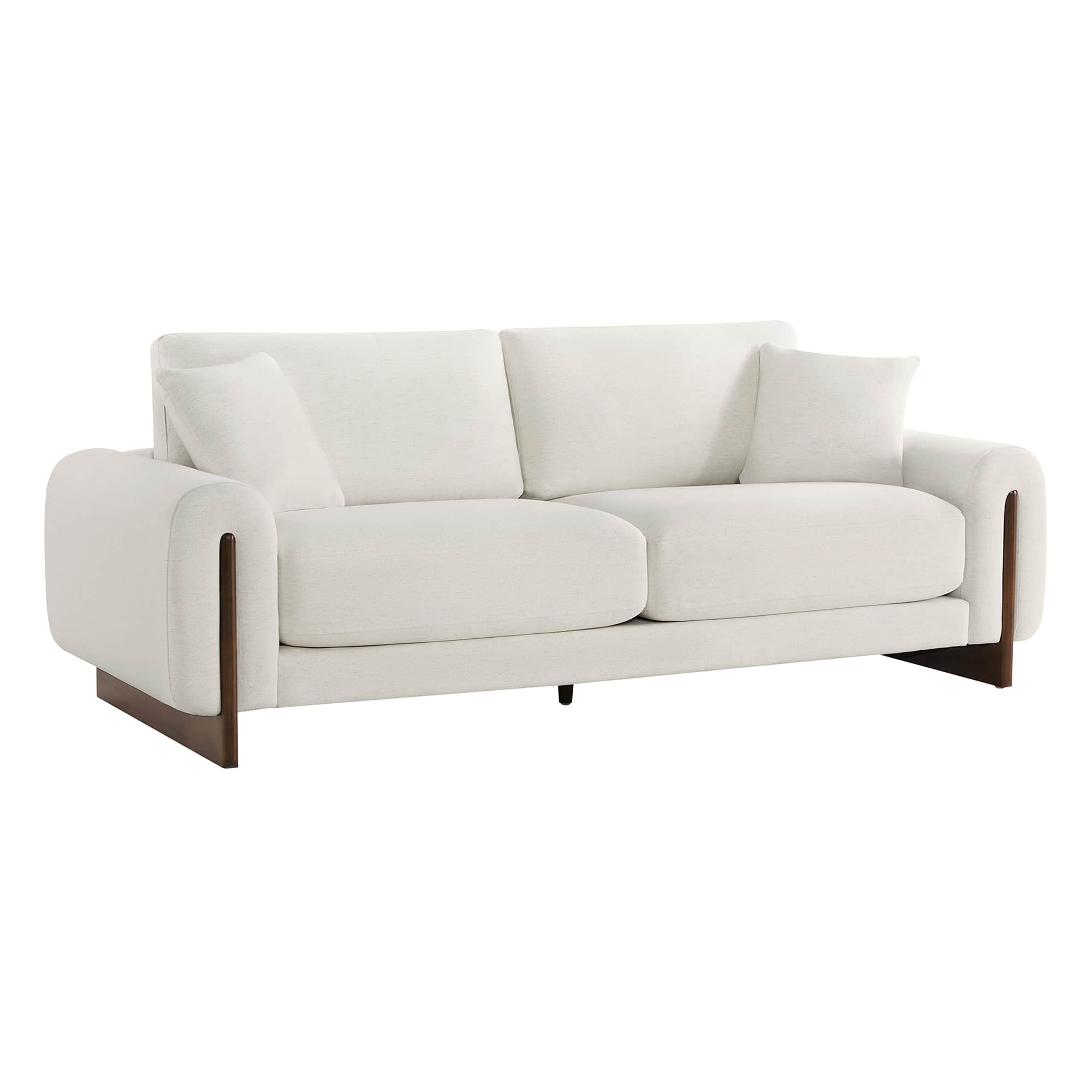 Kiara 3-Seater Chenille Sofa with Birch Wood Base